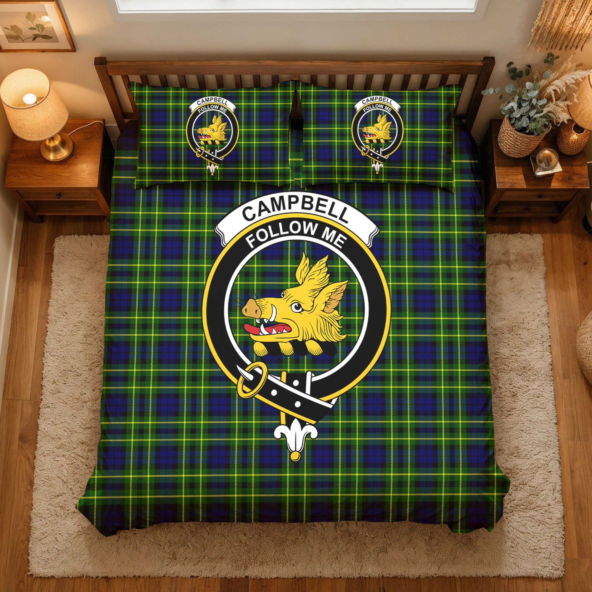 Campbell of Breadalbane Modern Tartan Crest Bedding Set