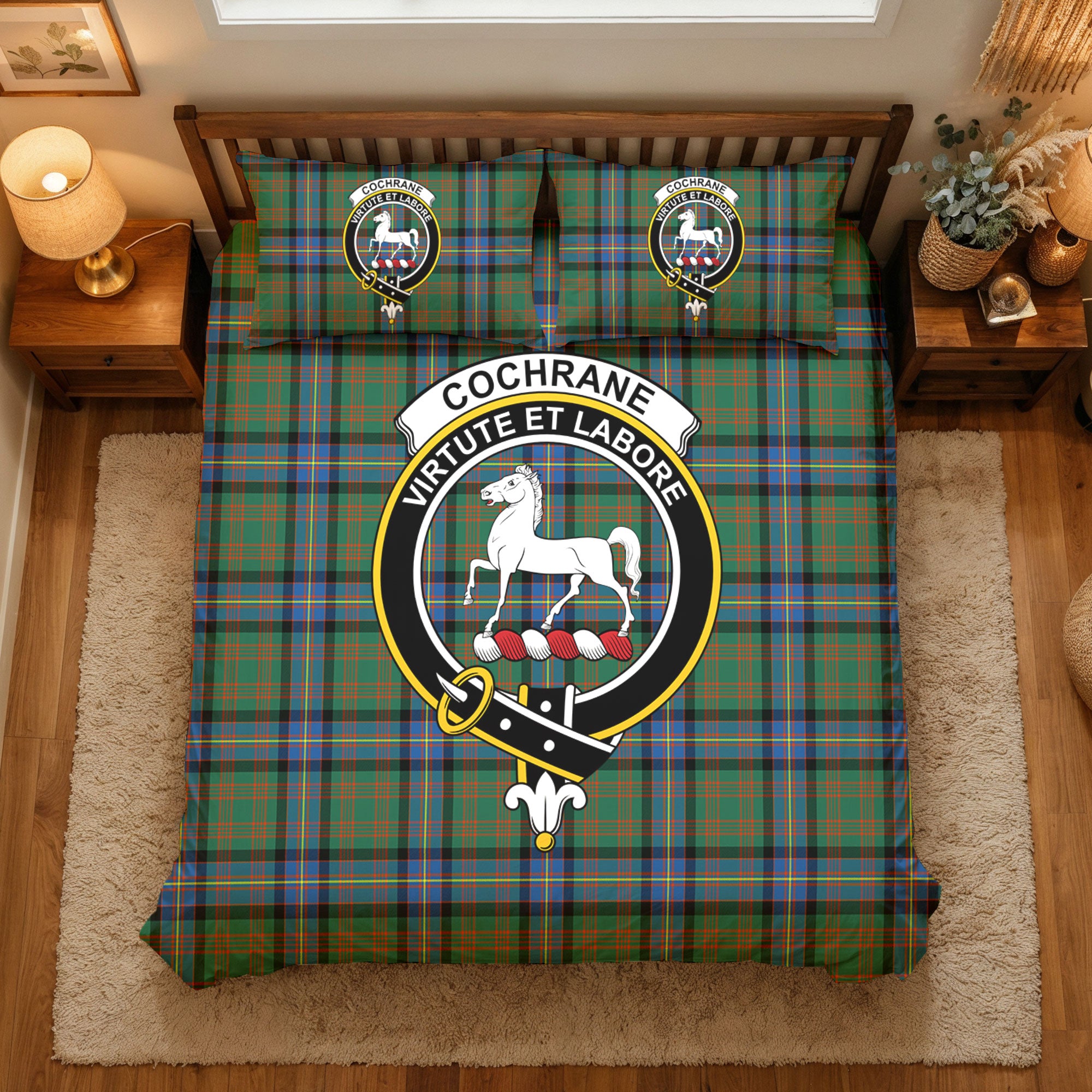 Cochrane Ancient Tartan Crest Bedding Set