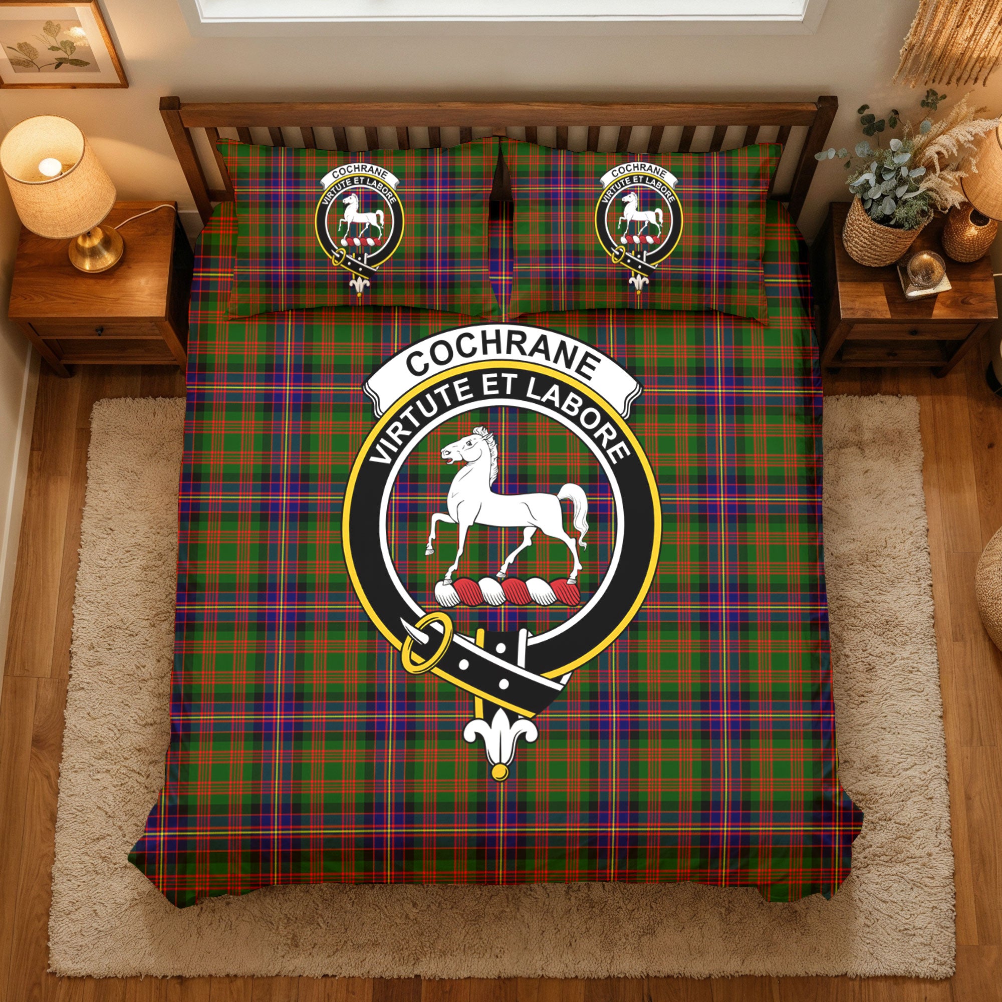 Cochrane Modern Tartan Crest Bedding Set