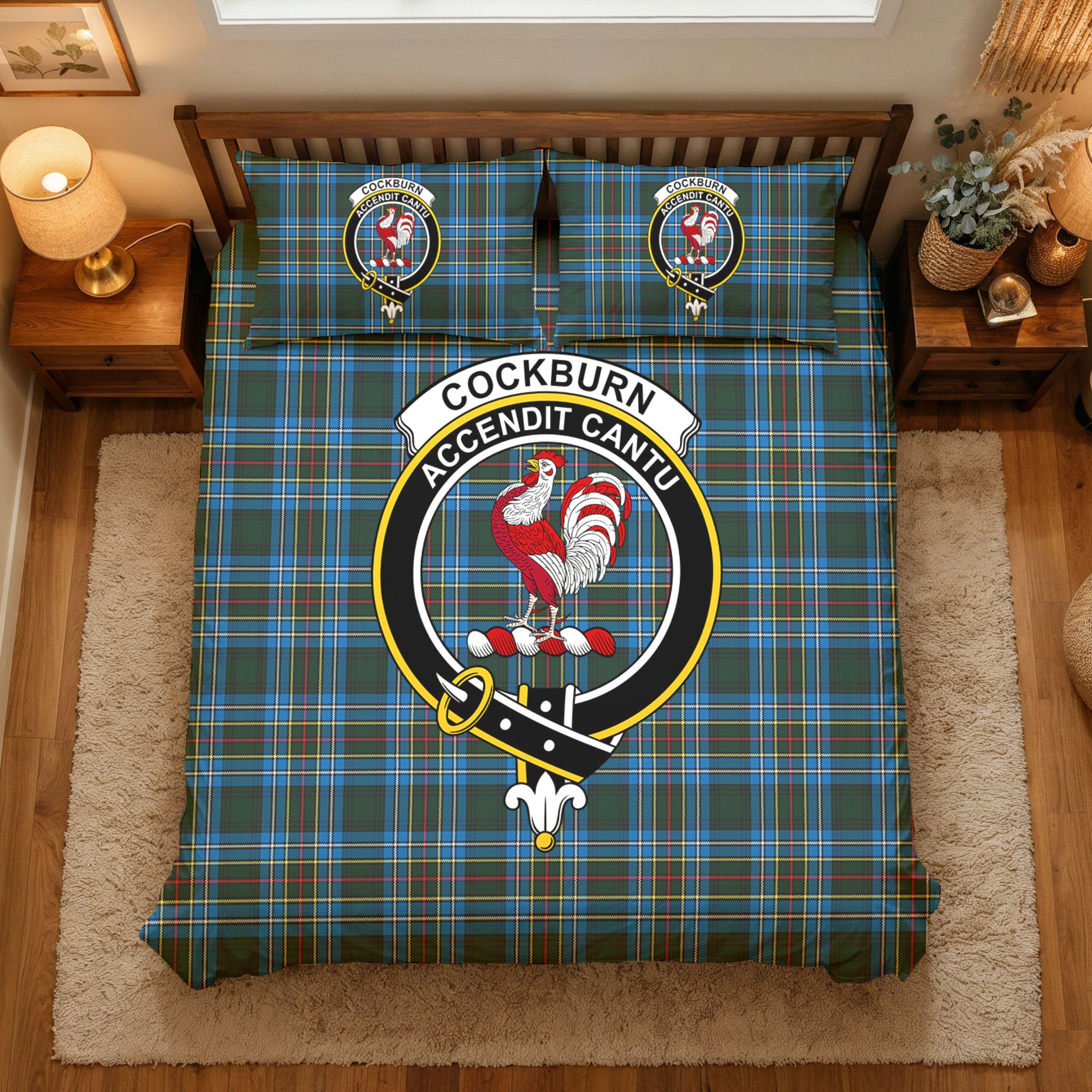 Cockburn Modern Tartan Crest Bedding Set