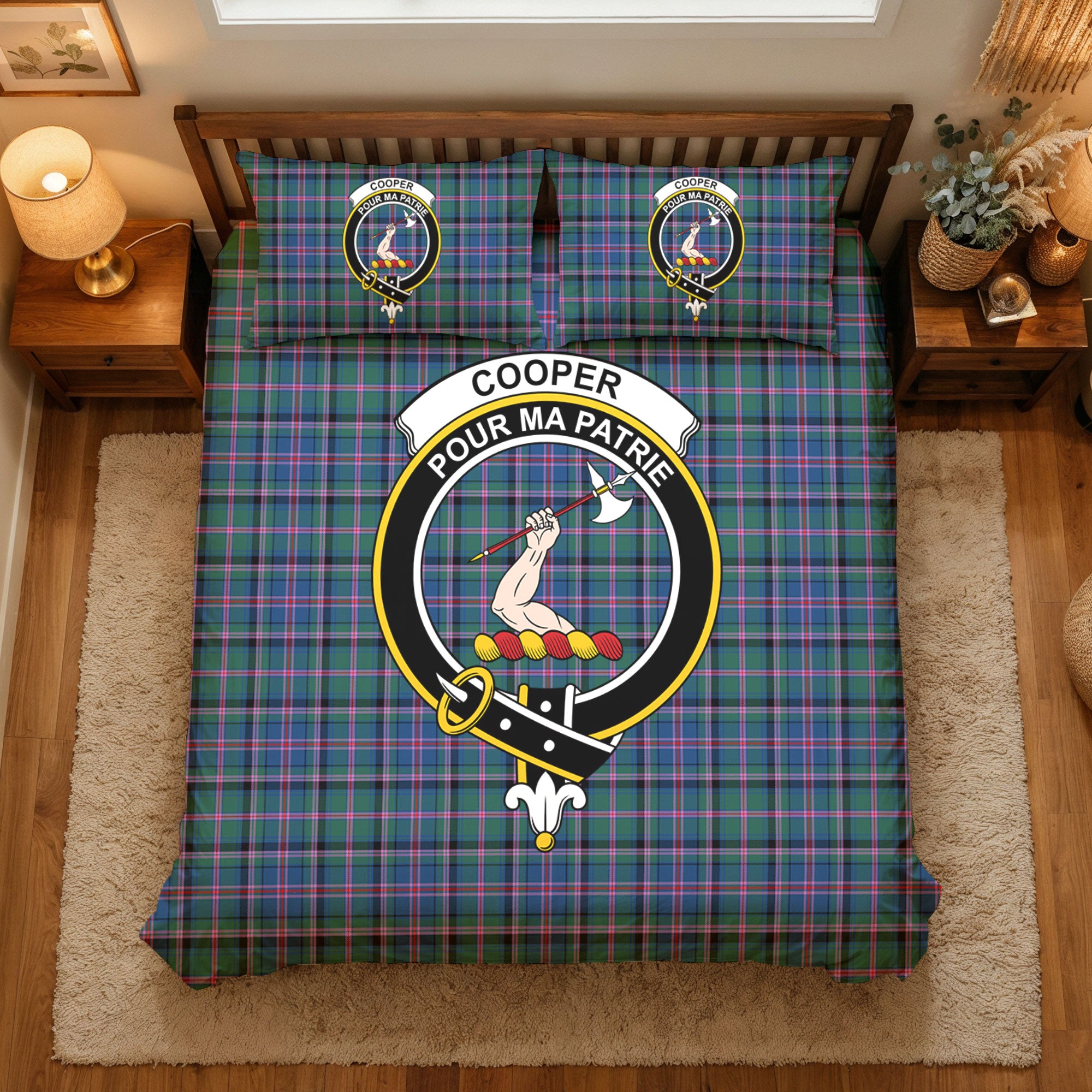 Cooper Ancient Tartan Crest Bedding Set
