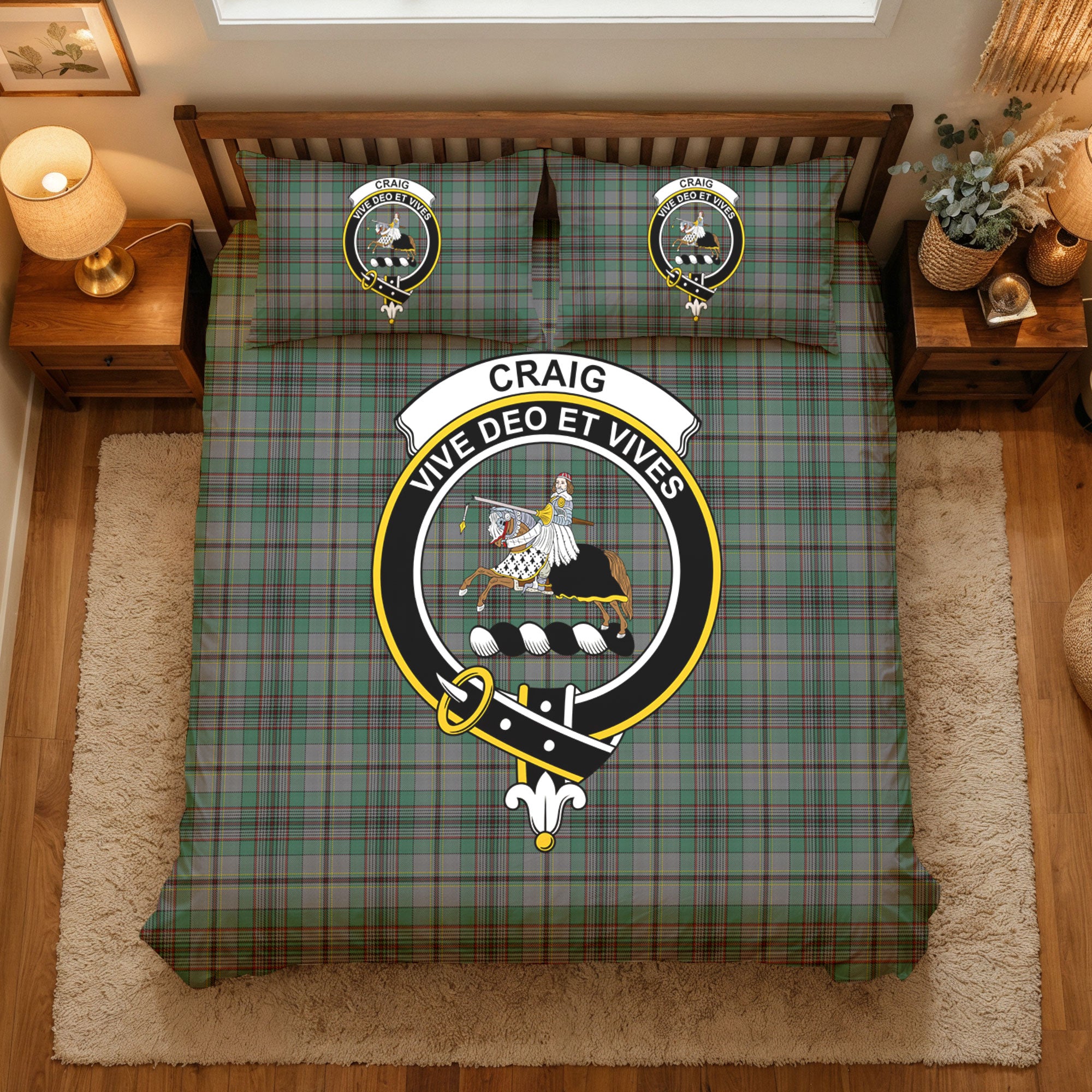 Craig Tartan Crest Bedding Set