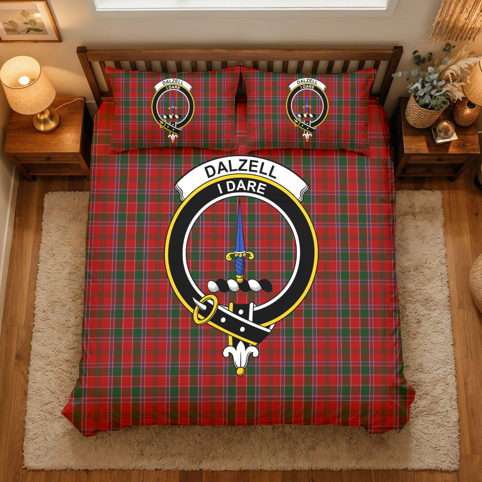Dalzell Tartan Crest Bedding Set