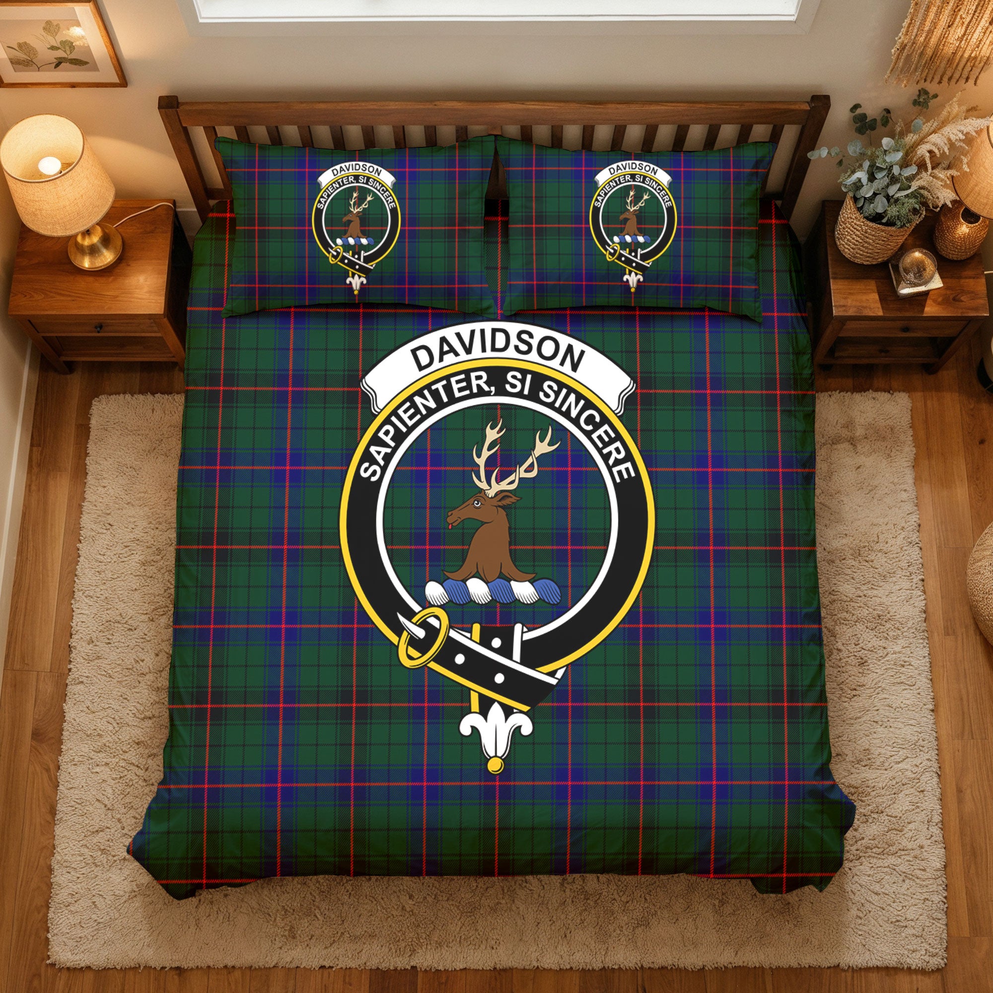 Davidson Modern Tartan Crest Bedding Set
