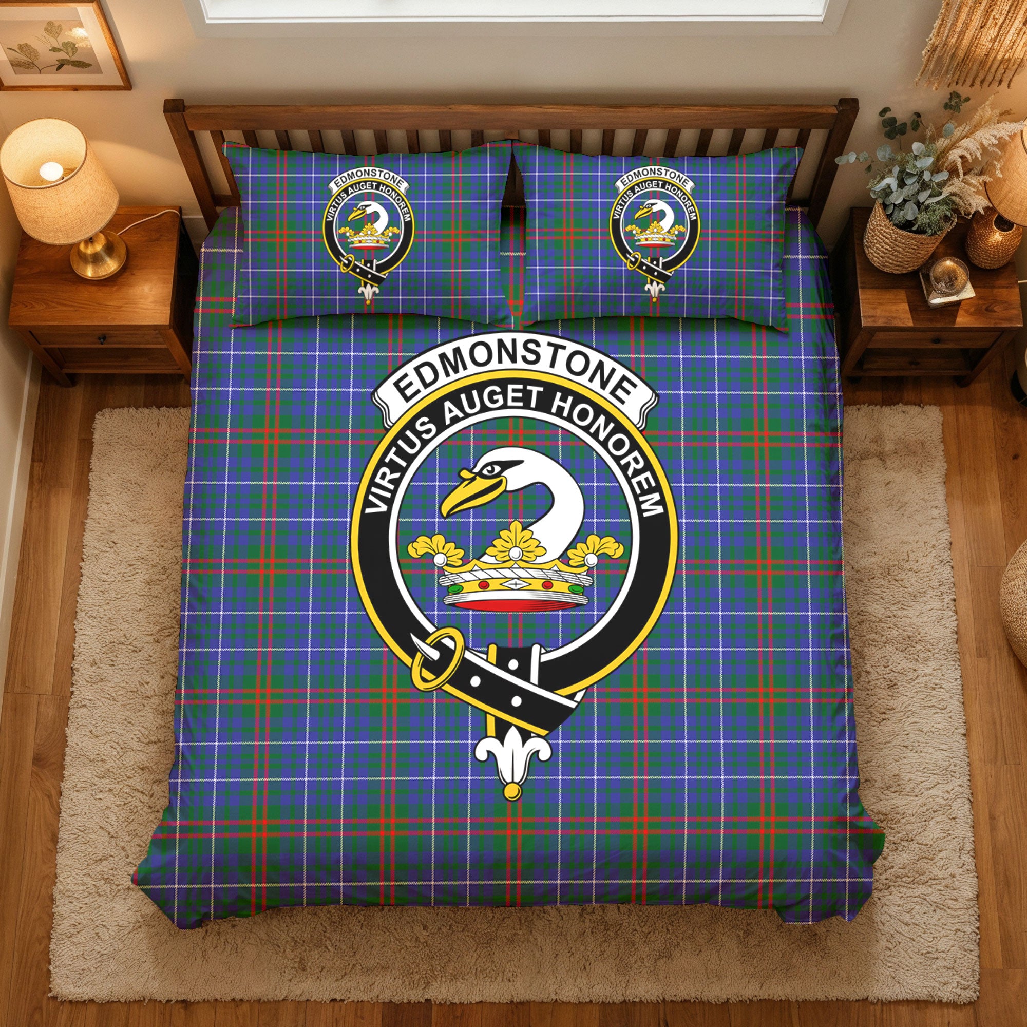 Edmonstone Tartan Crest Bedding Set