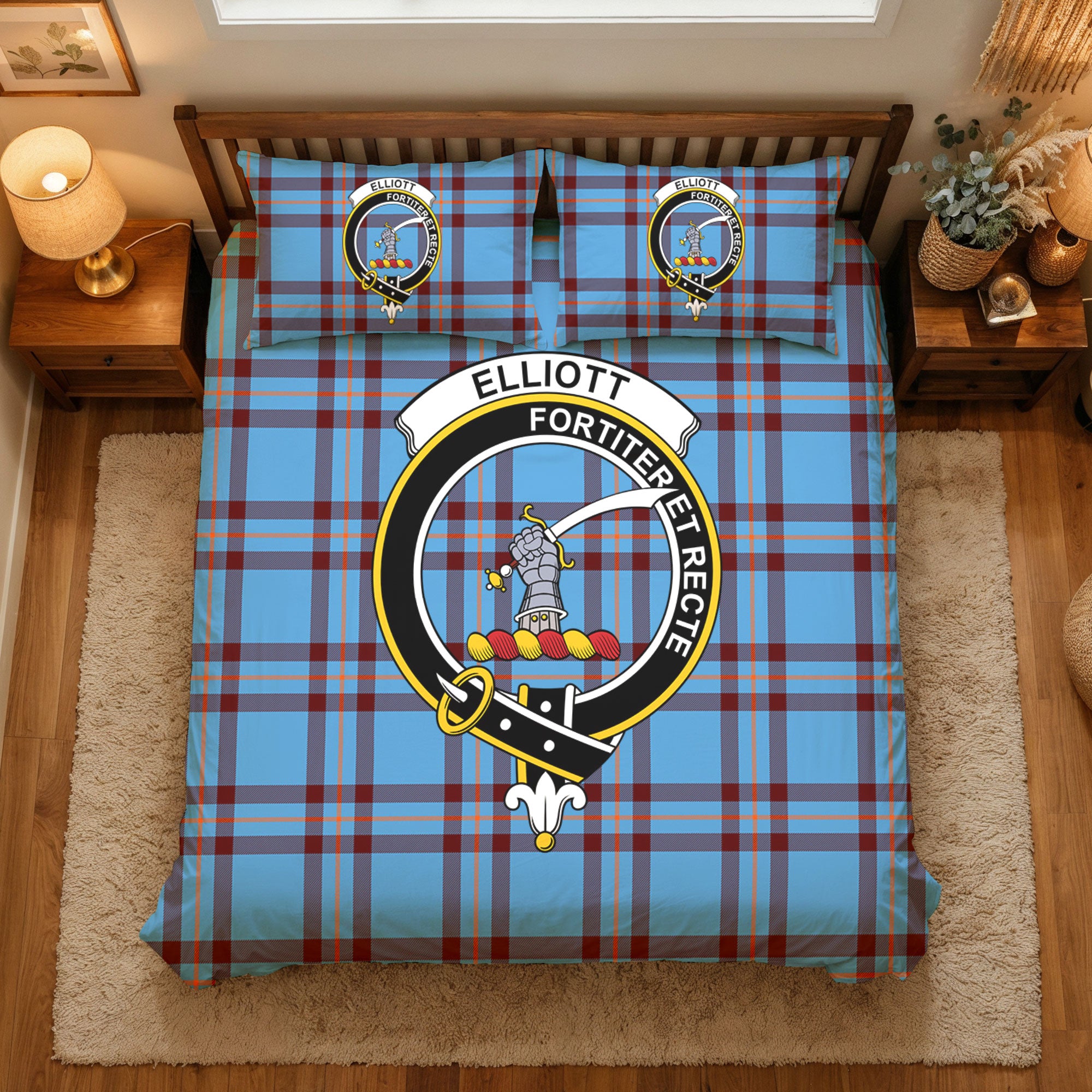 Elliott Ancient Tartan Crest Bedding Set