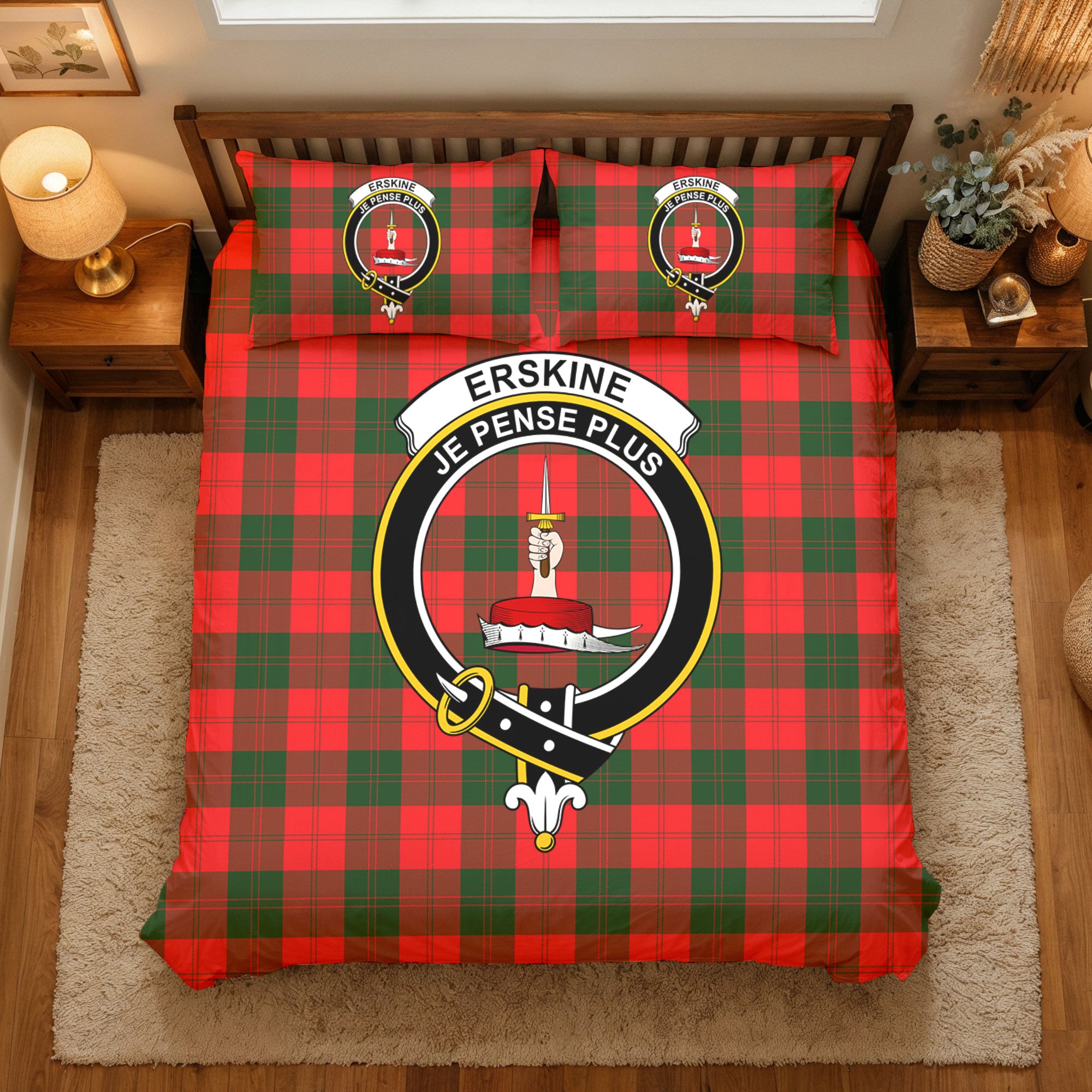 Erskine Modern Tartan Crest Bedding Set