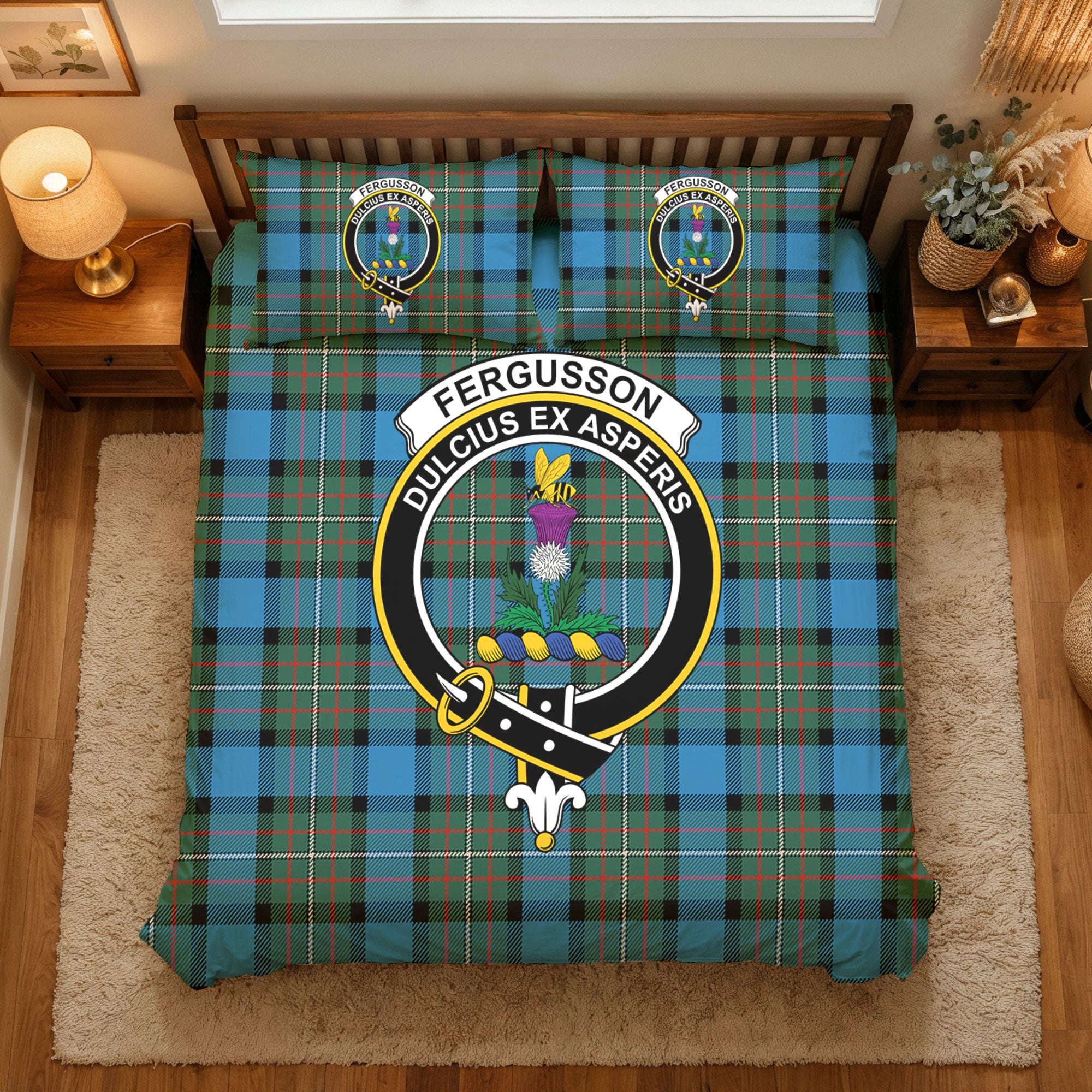 Fergusson Ancient Tartan Crest Bedding Set