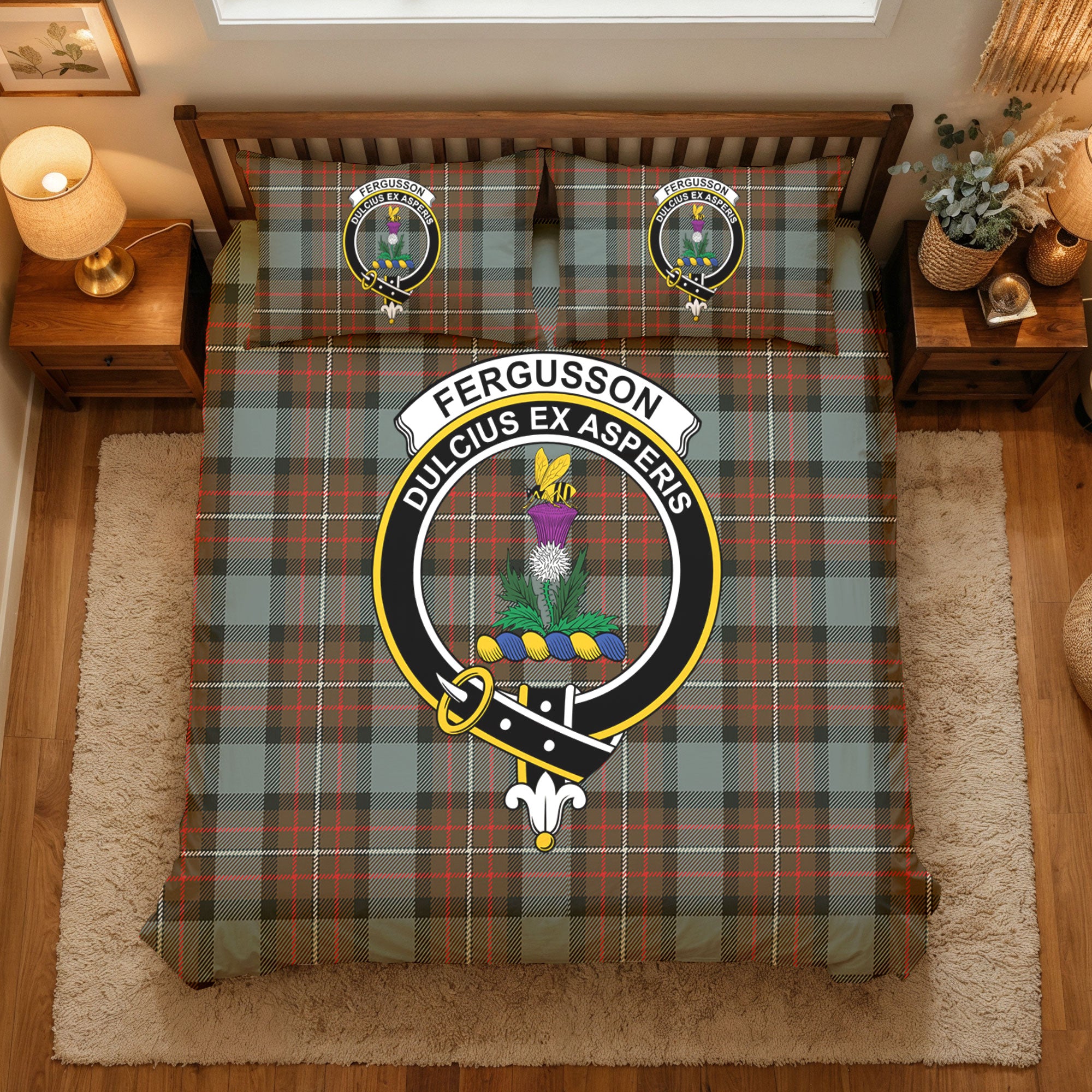 Fergusson Weathered Tartan Crest Bedding Set