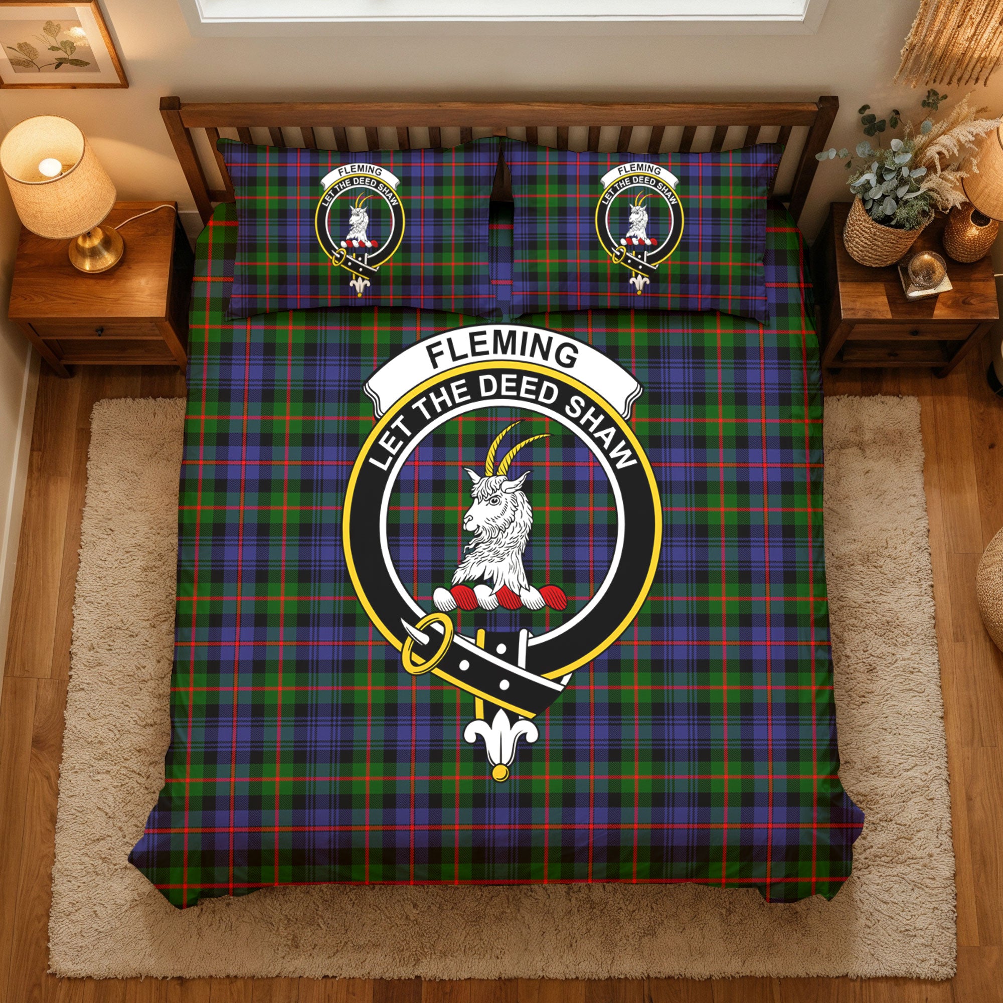 Fleming Tartan Crest Bedding Set