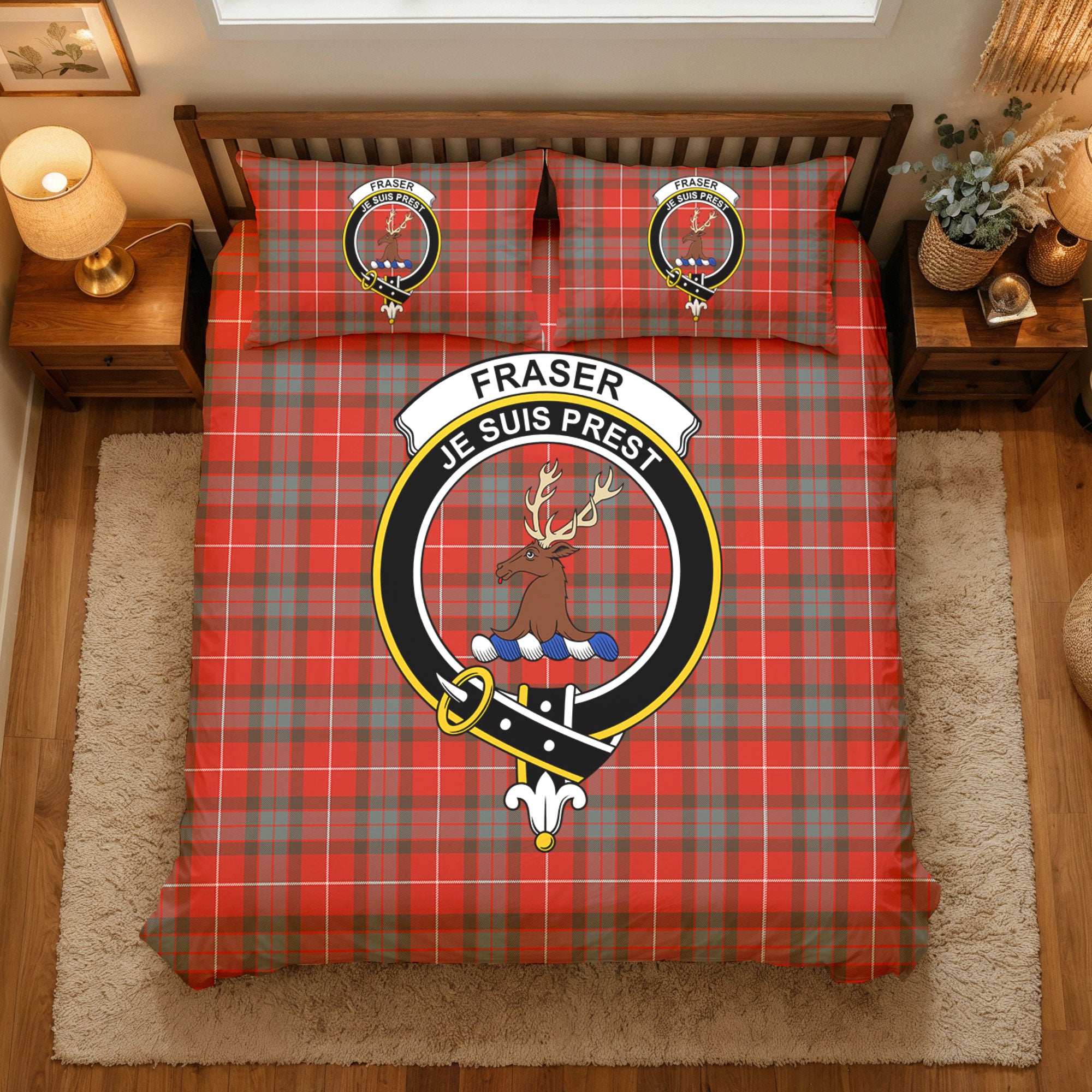 Fraser (of Lovat) Weathered Tartan Crest Bedding Set