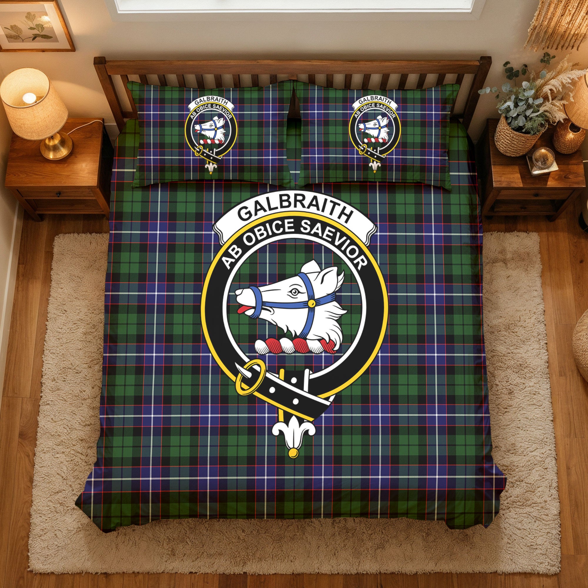 Galbraith Modern Tartan Crest Bedding Set