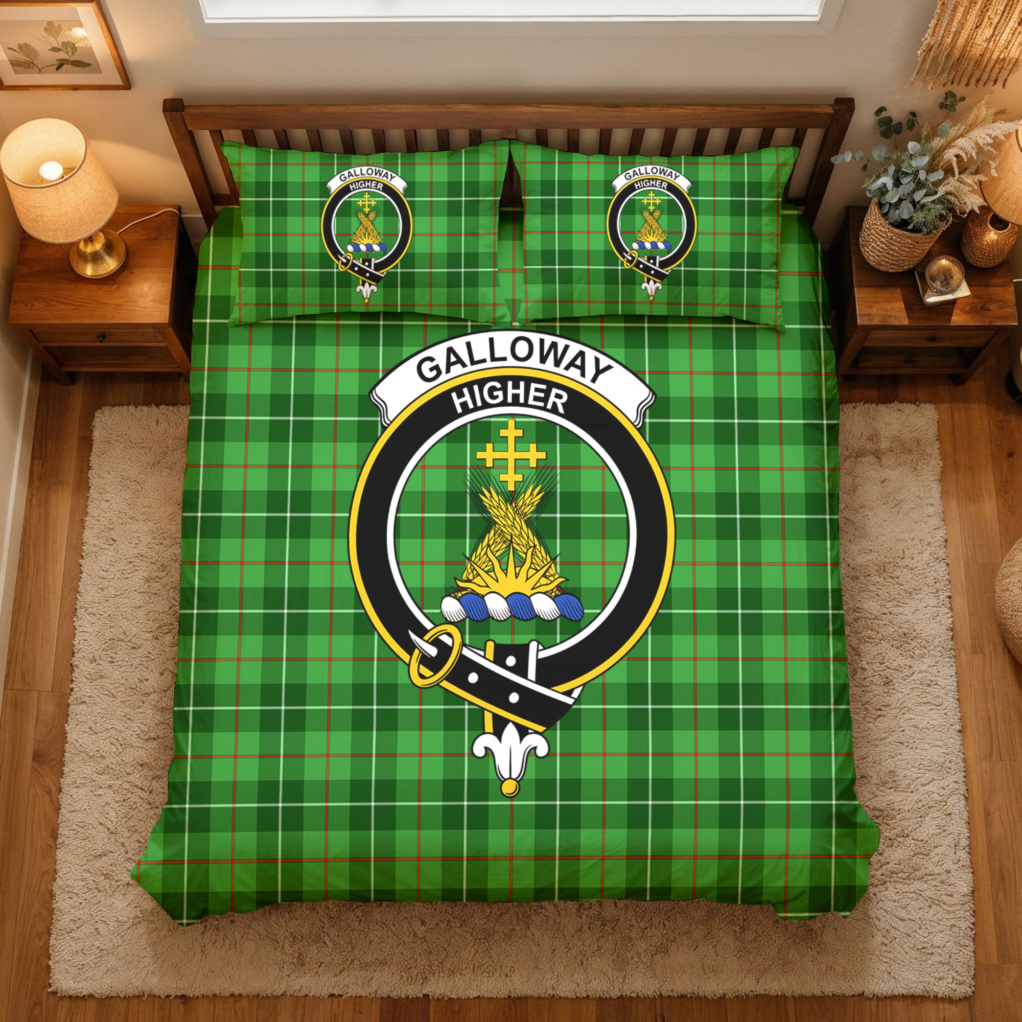 Galloway District Tartan Crest Bedding Set