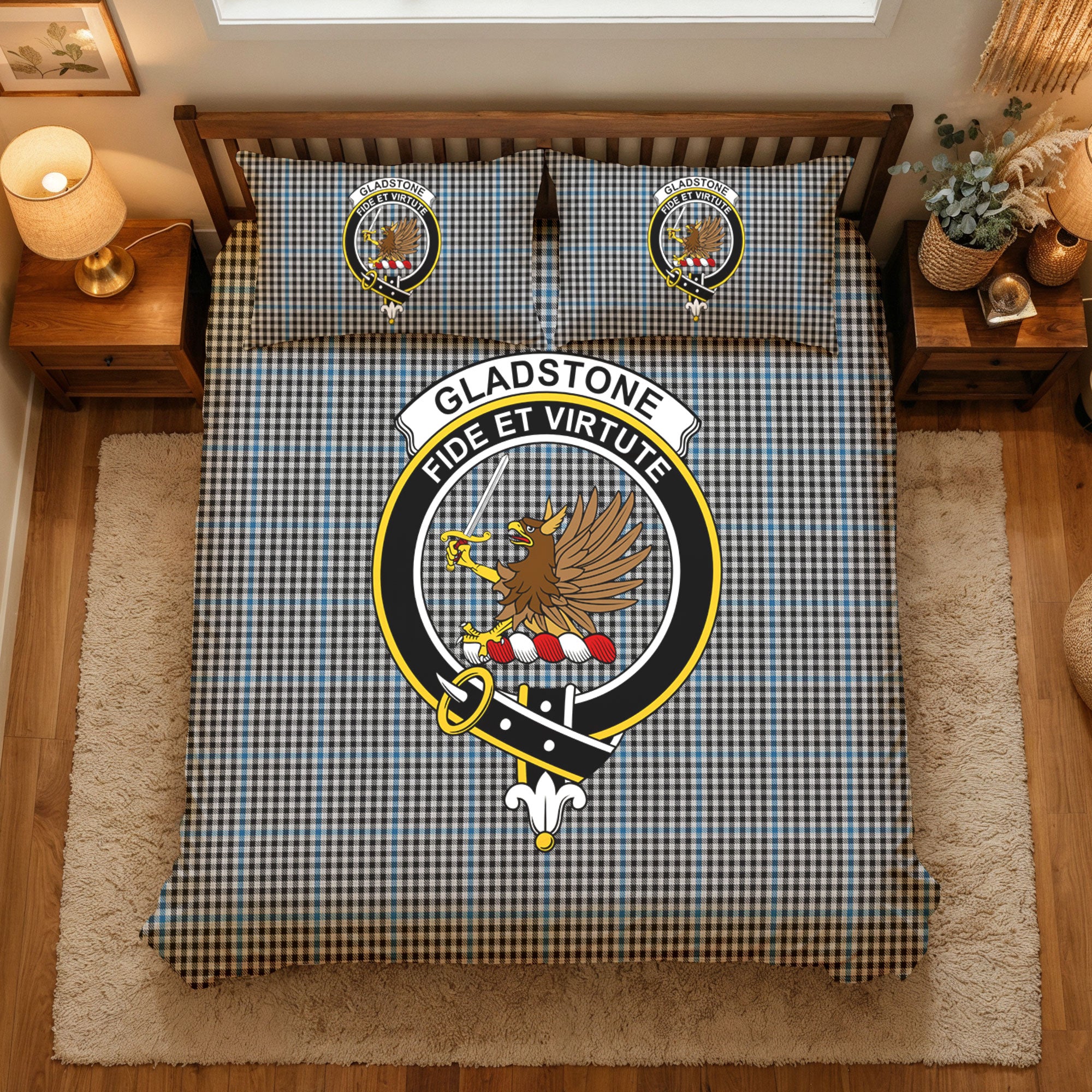 Gladstone Tartan Crest Bedding Set