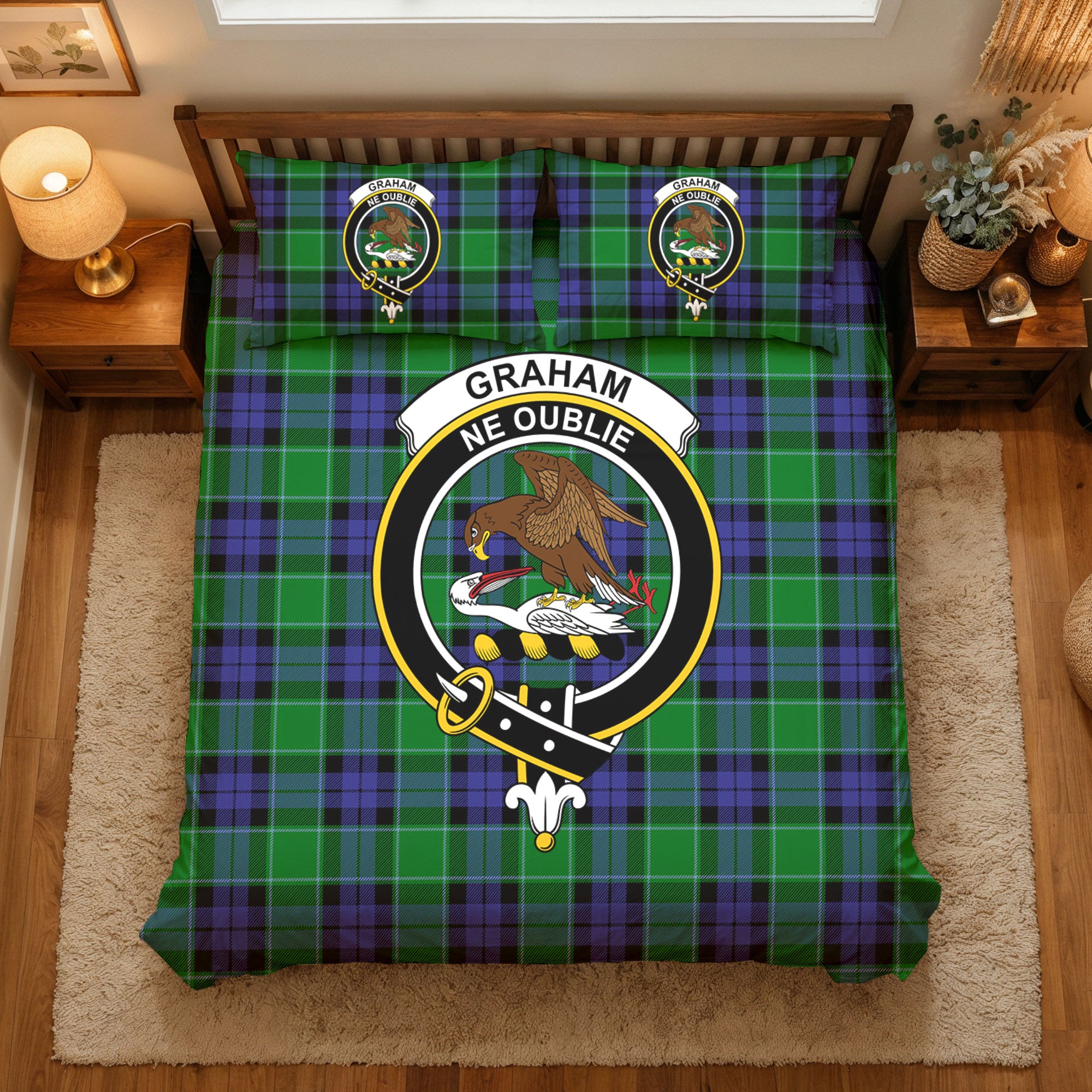Graham of Menteith Modern Tartan Crest Bedding Set