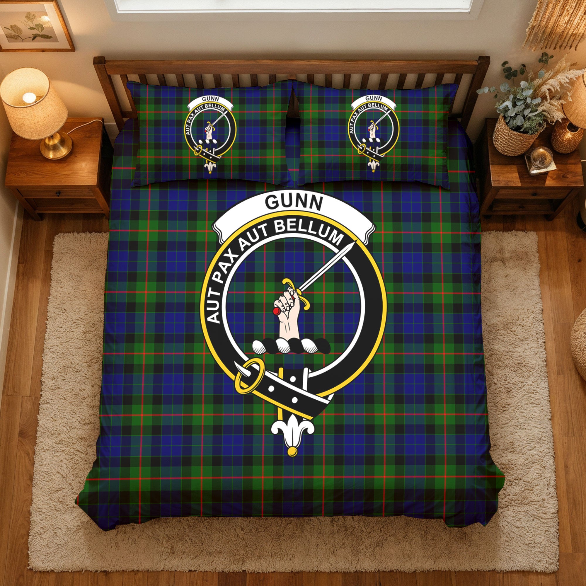 Gunn Modern Tartan Crest Bedding Set
