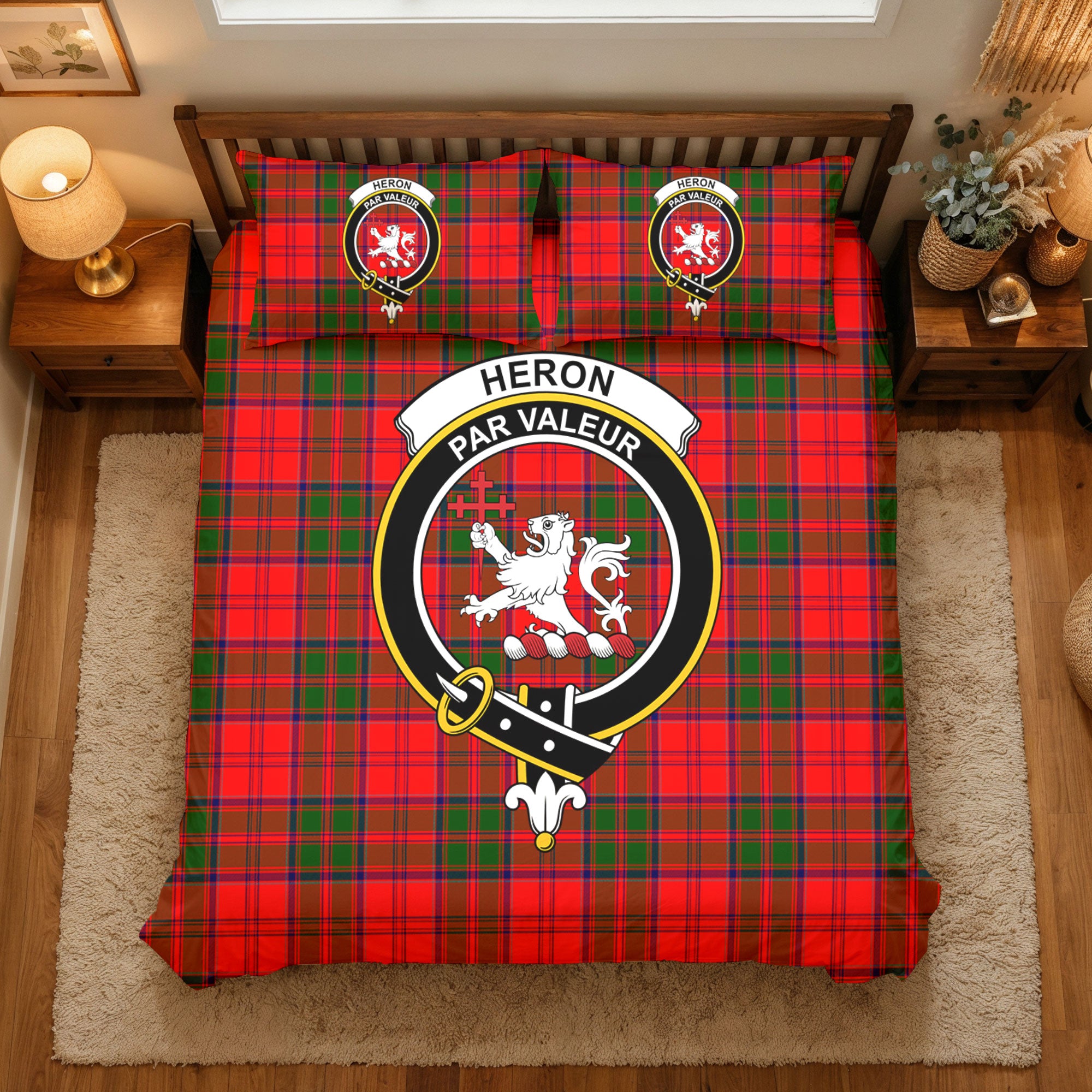 Heron Tartan Crest Bedding Set