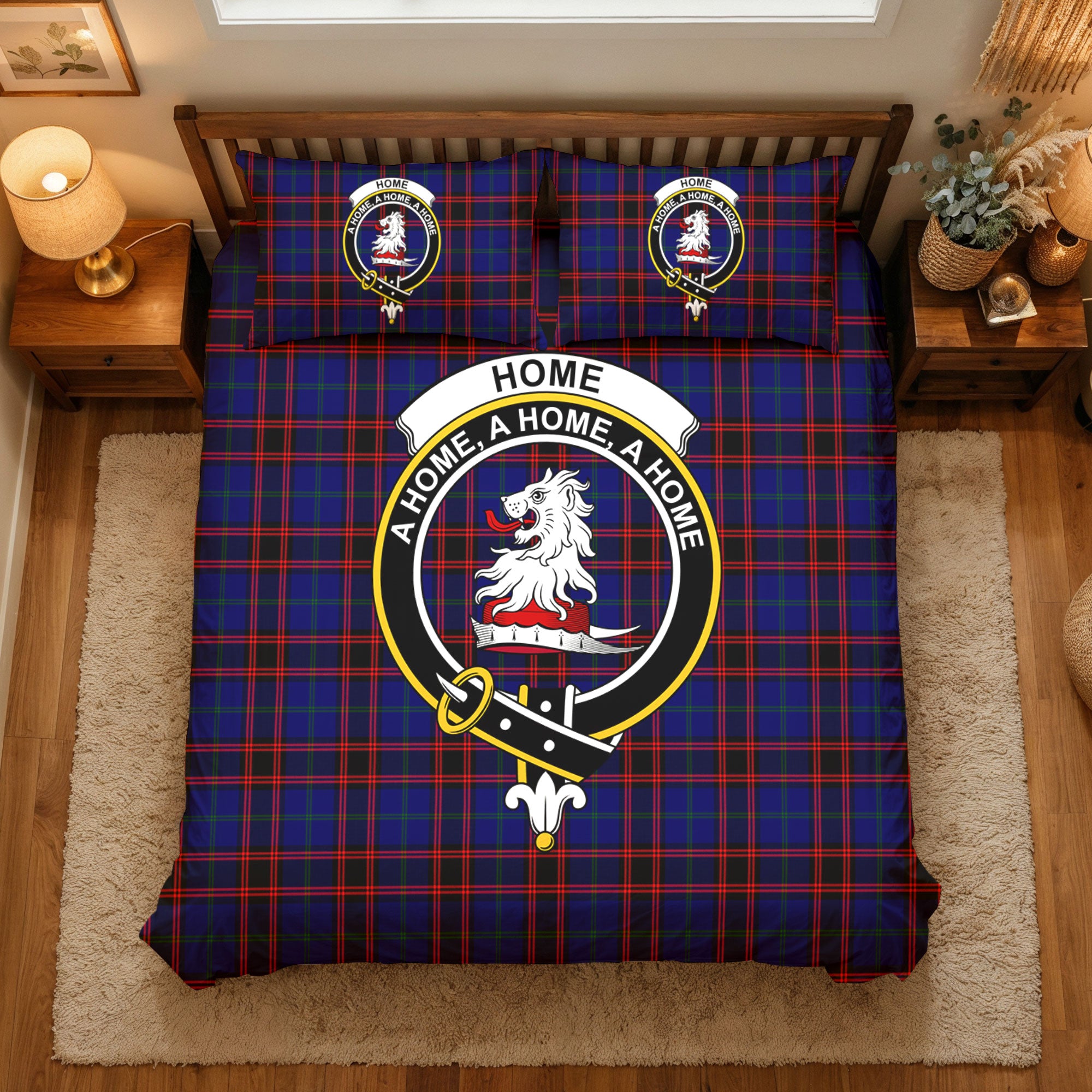Home Modern Tartan Crest Bedding Set