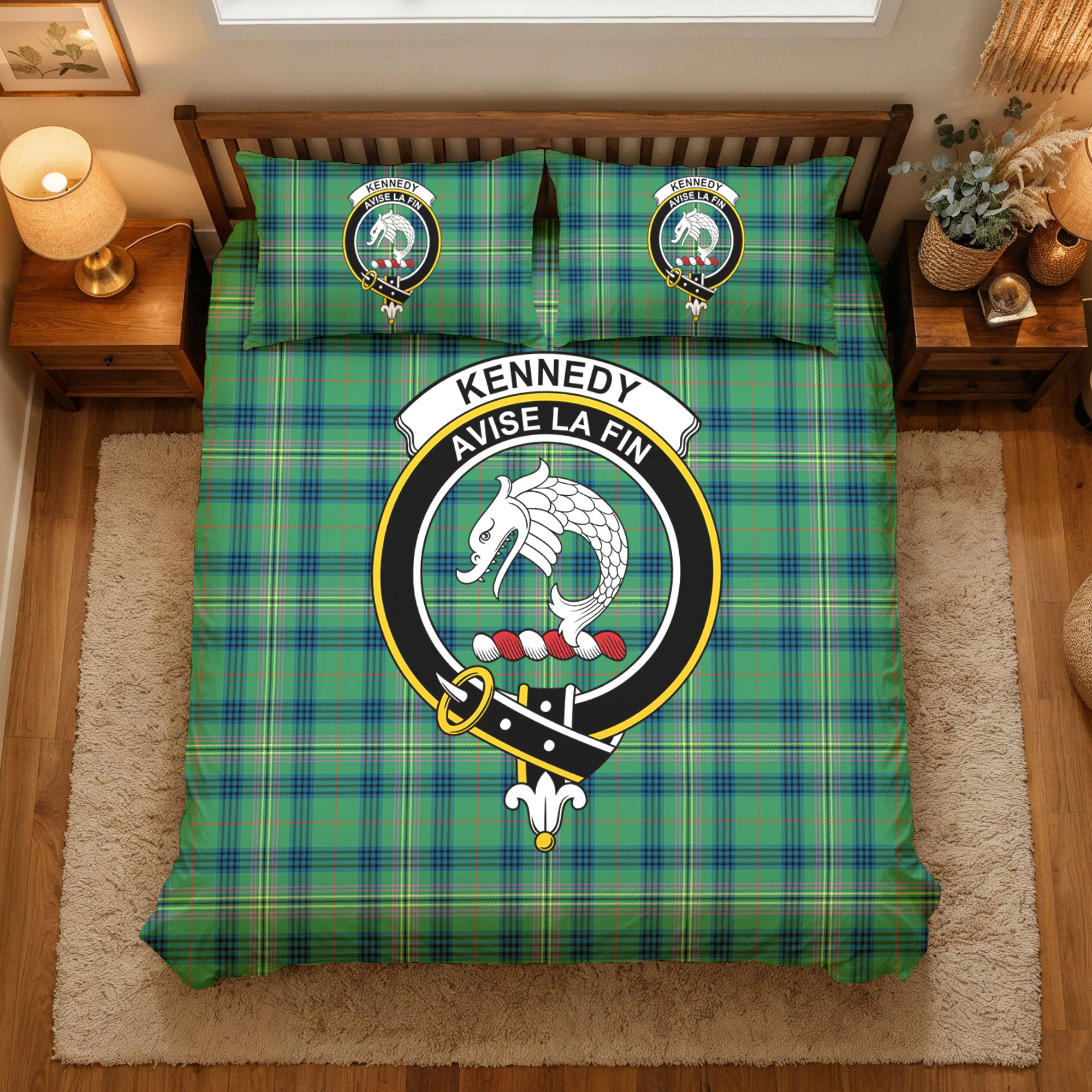 Kennedy Ancient Tartan Crest Bedding Set