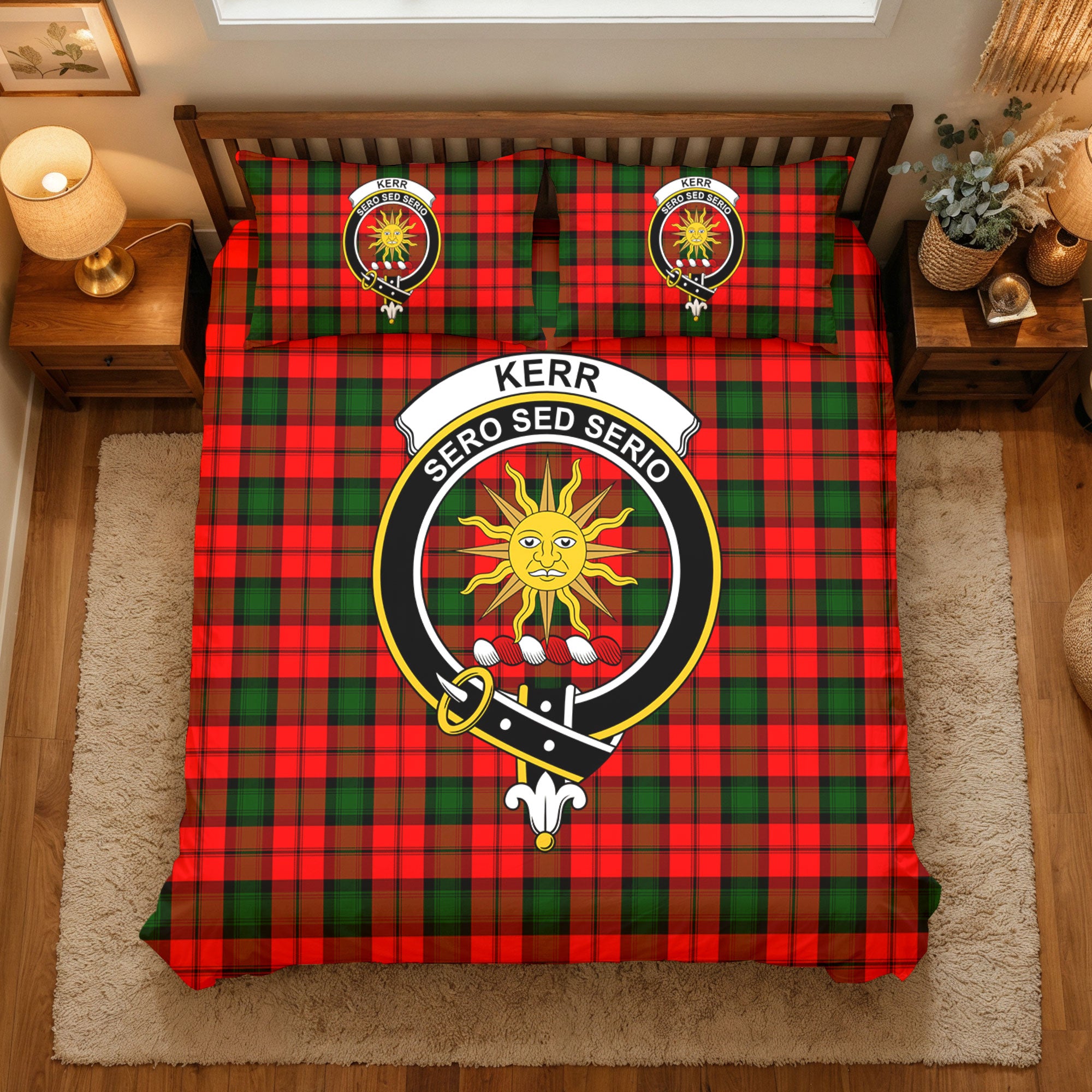 Kerr Modern Tartan Crest Bedding Set