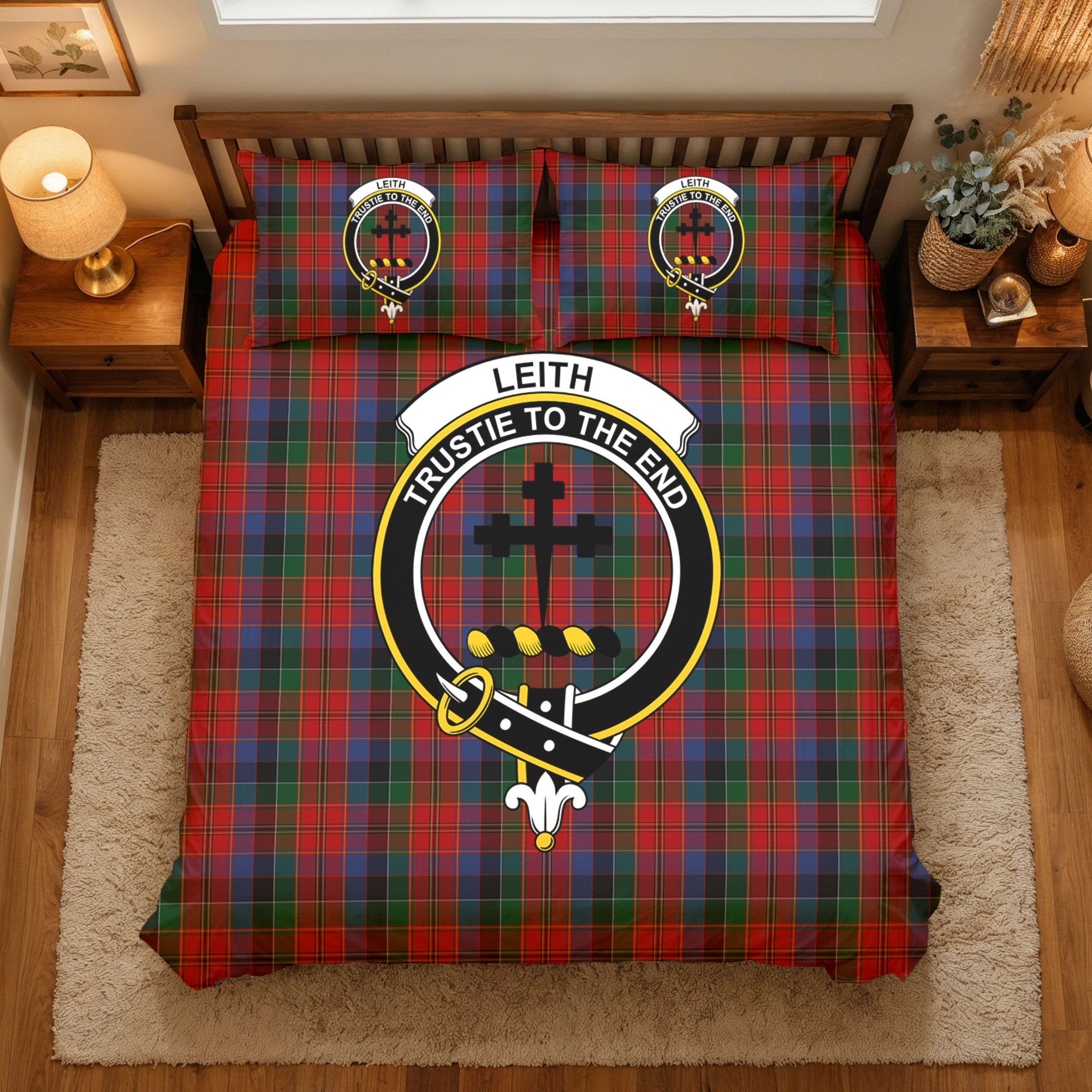 Leith Tartan Crest Bedding Set