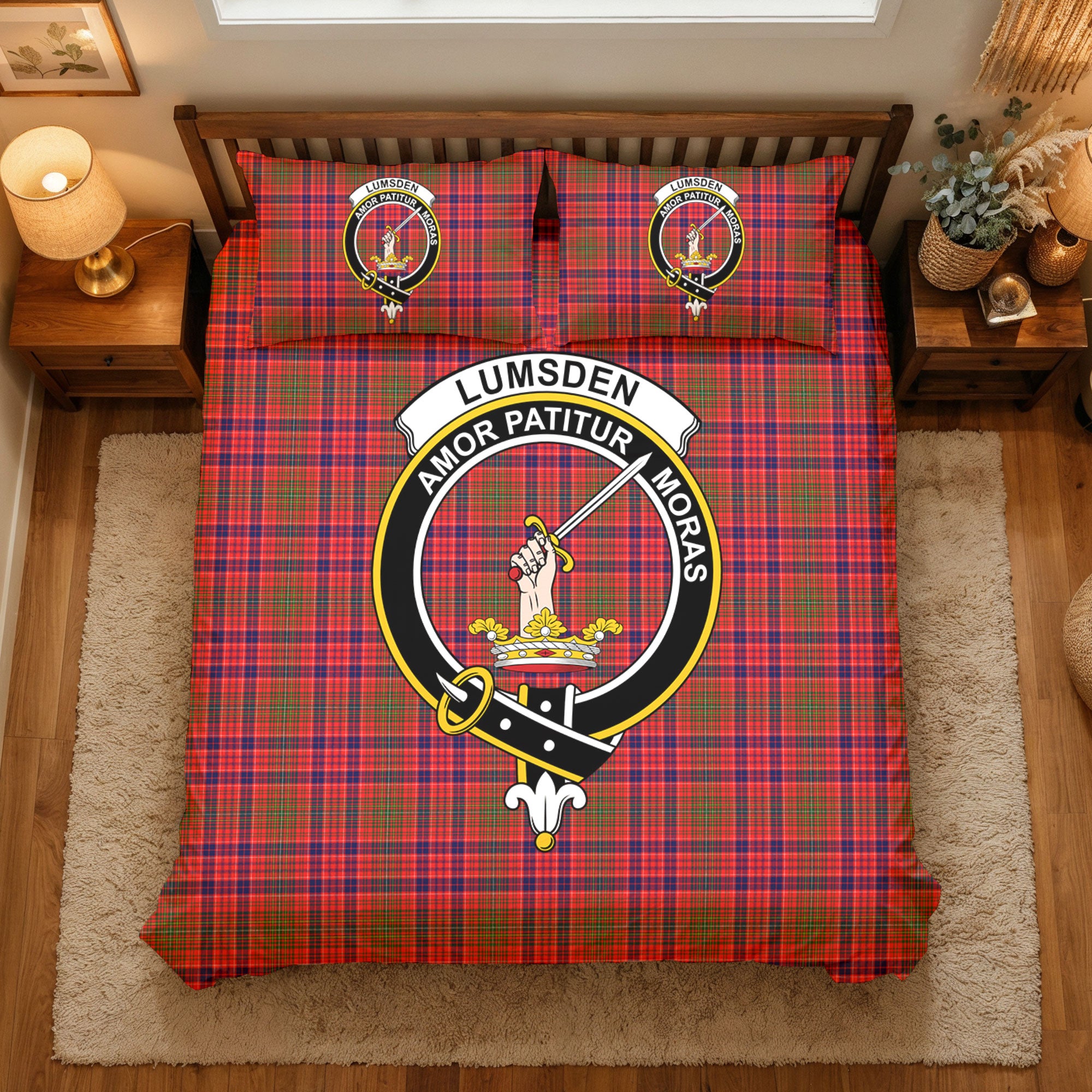 Lumsden Modern Tartan Crest Bedding Set