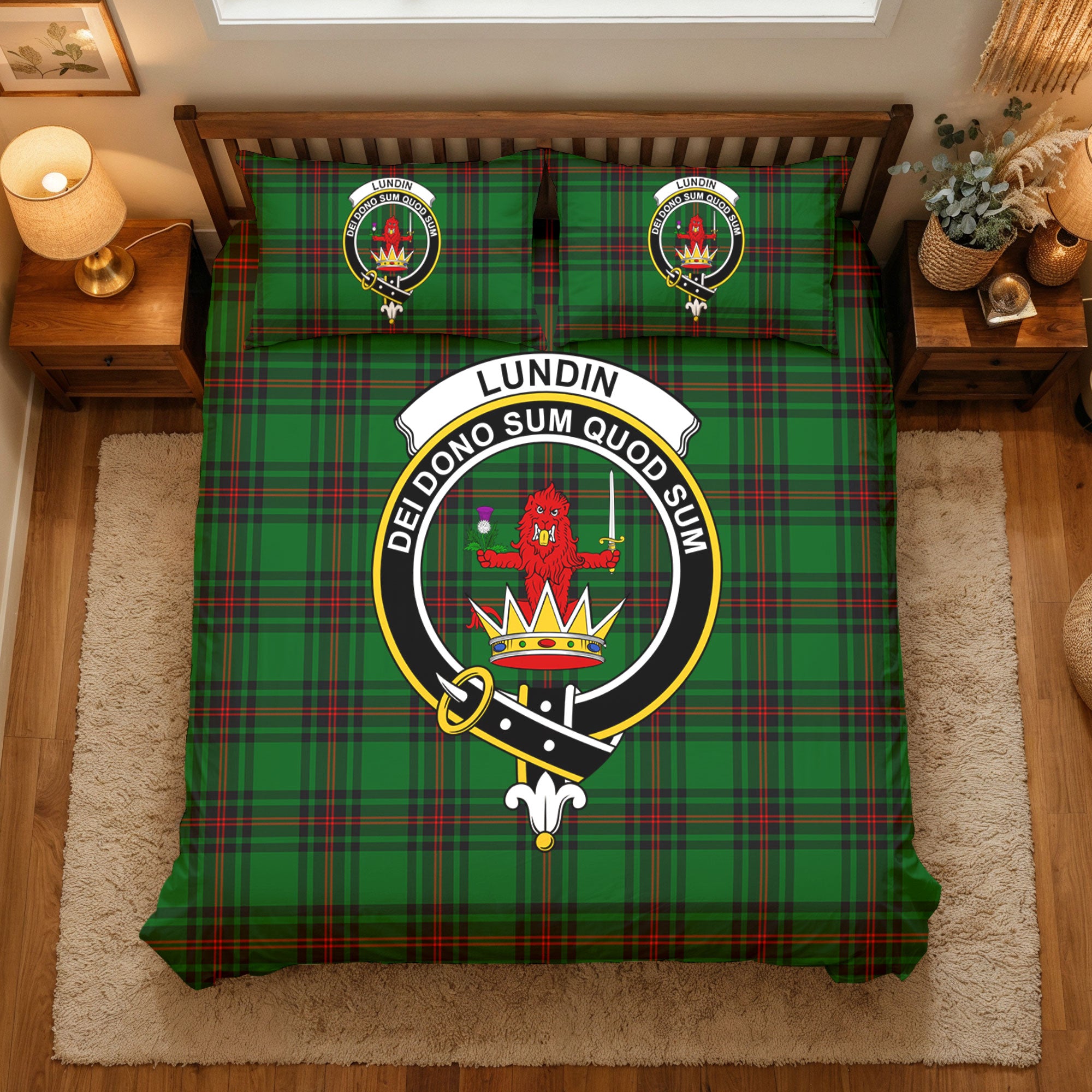 Lundin Tartan Crest Bedding Set