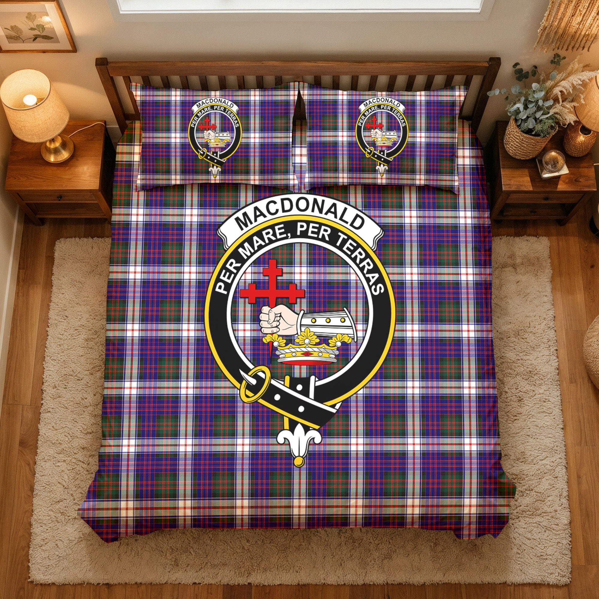 MacDonald Dress Modern Tartan Crest Bedding Set