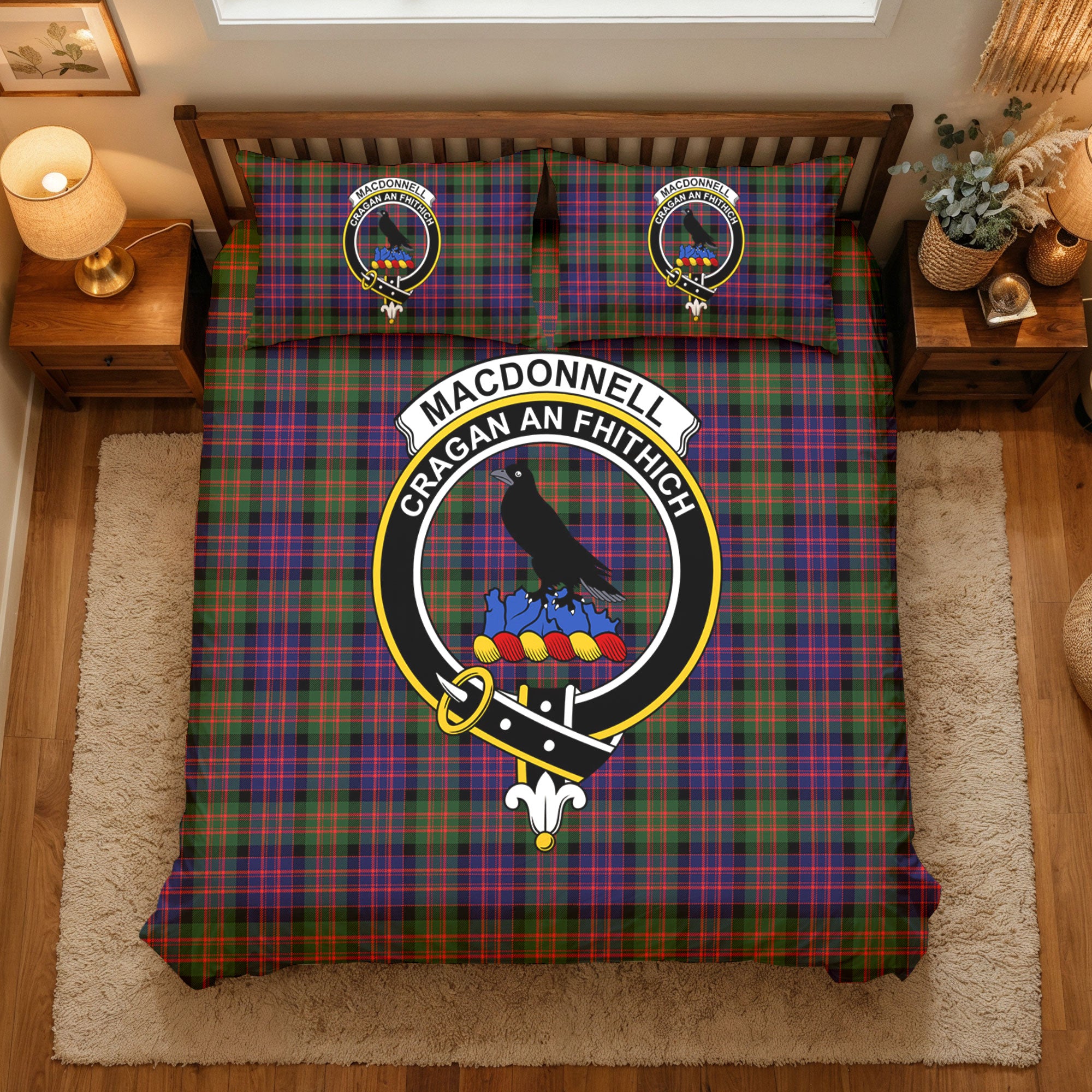 MacDonnell of Glengarry Modern Tartan Crest Bedding Set