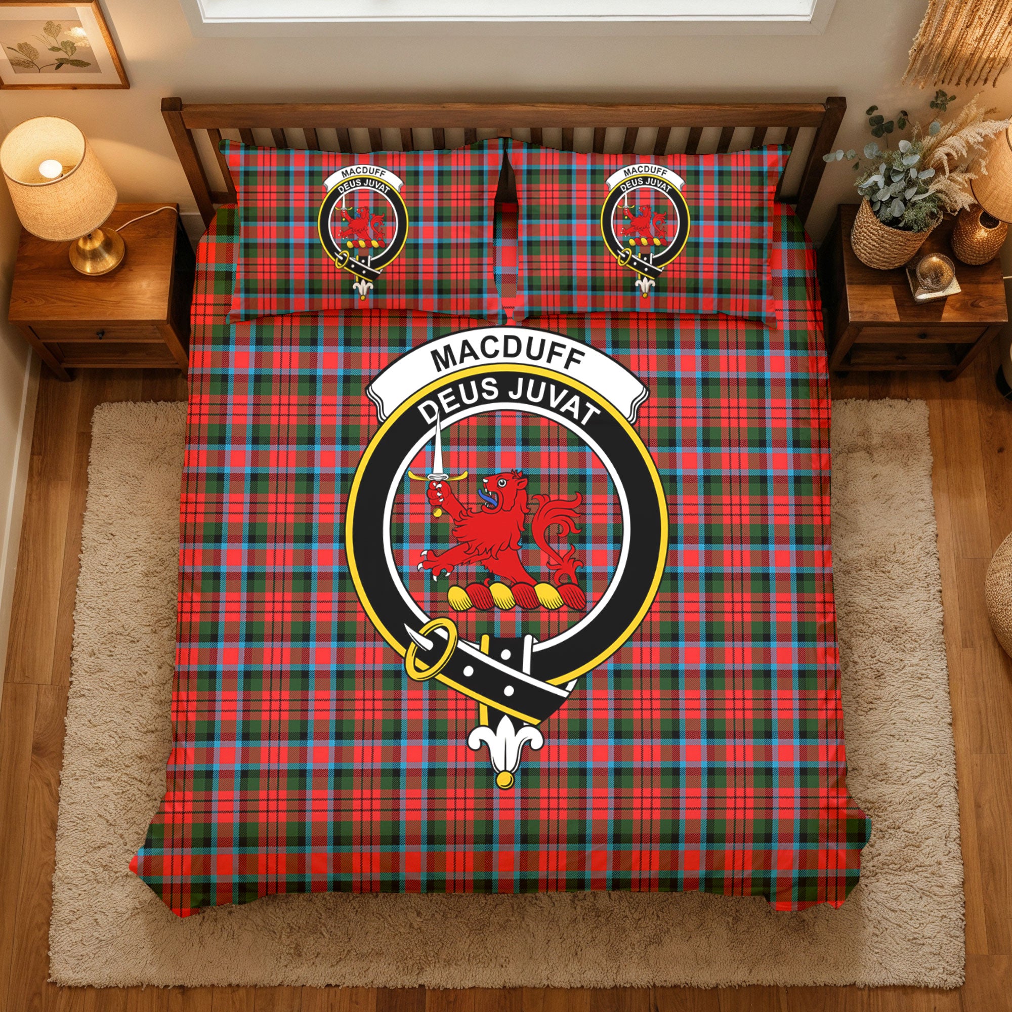 MacDuff Modern Tartan Crest Bedding Set