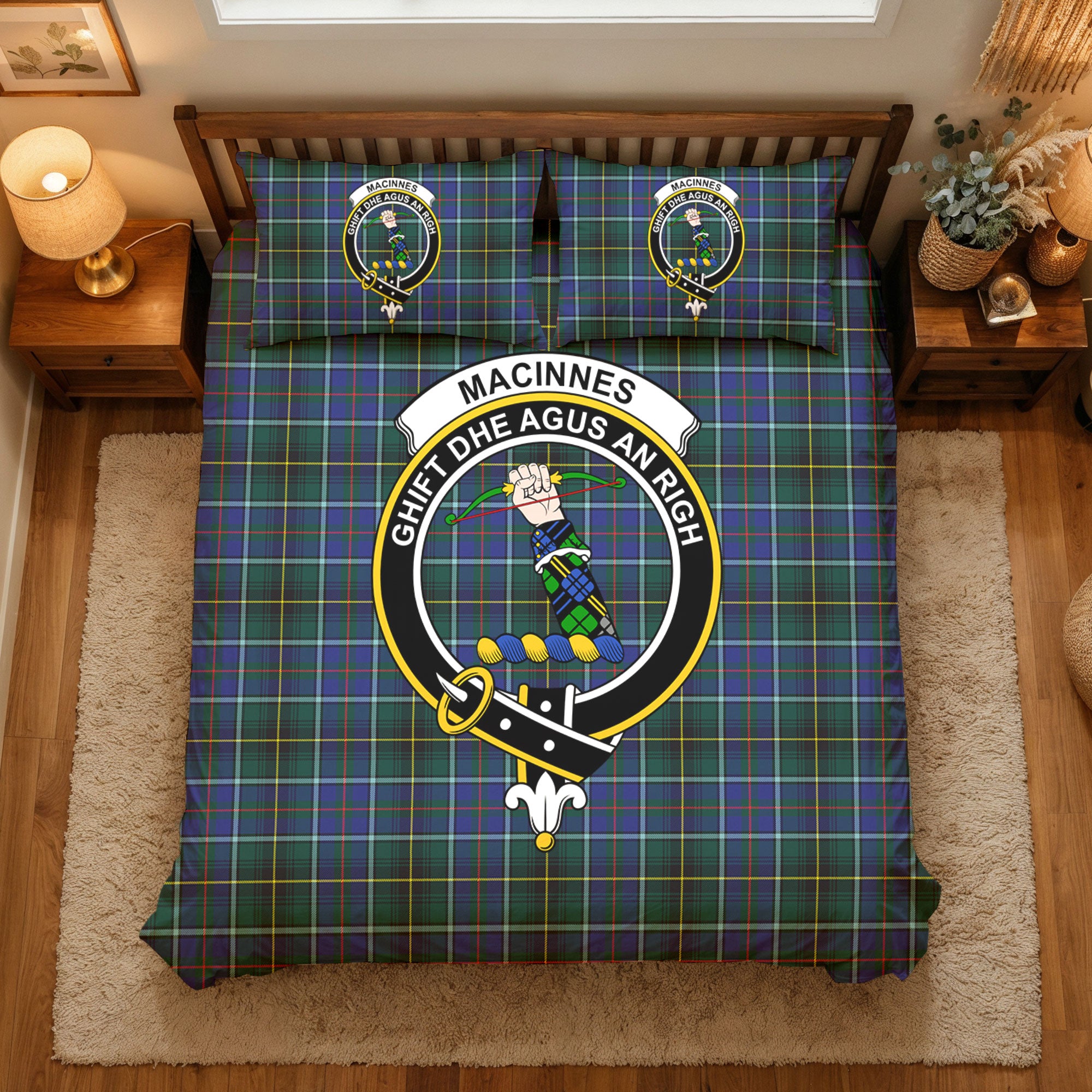 MacInnes Modern Tartan Crest Bedding Set