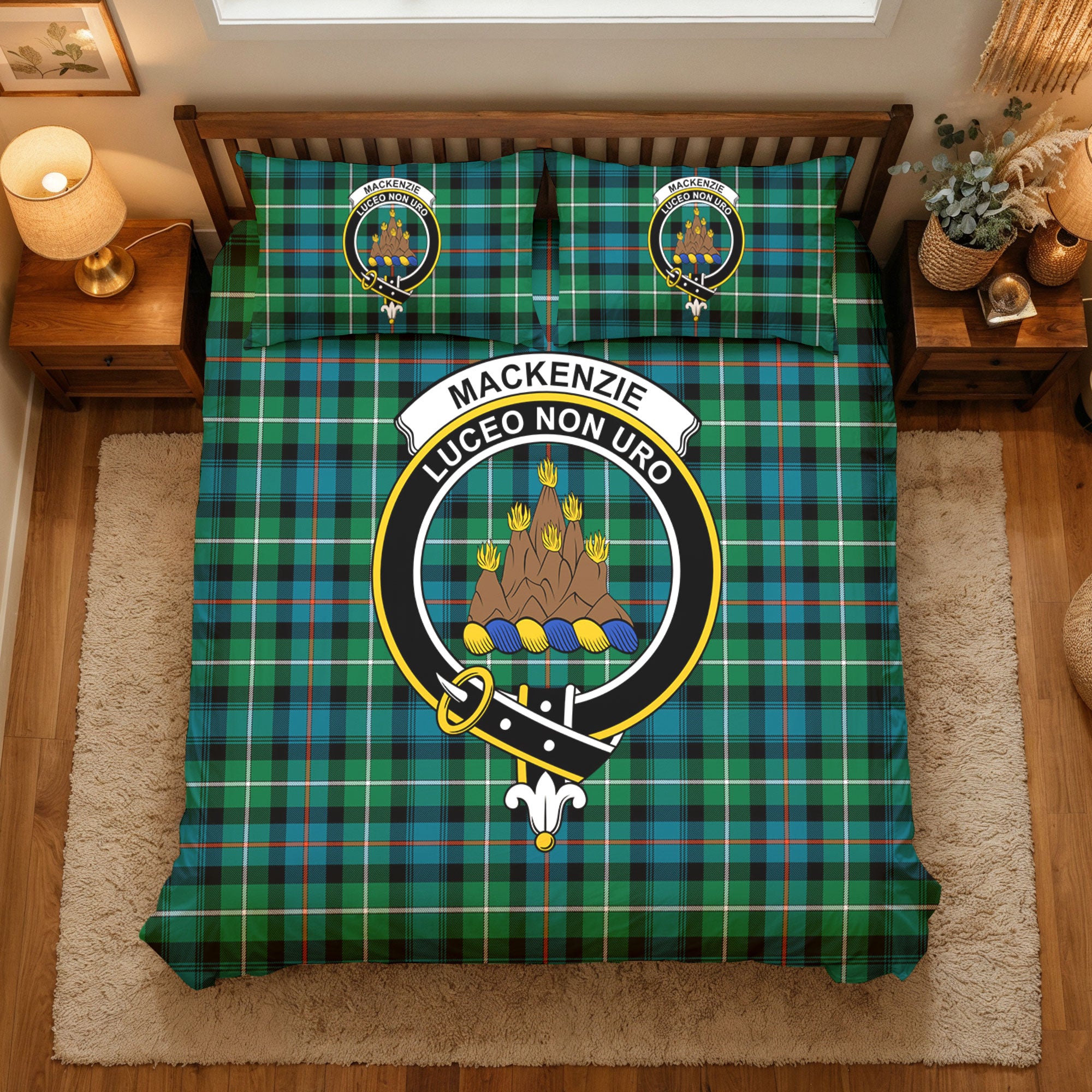 MacKenzie Ancient Tartan Crest Bedding Set