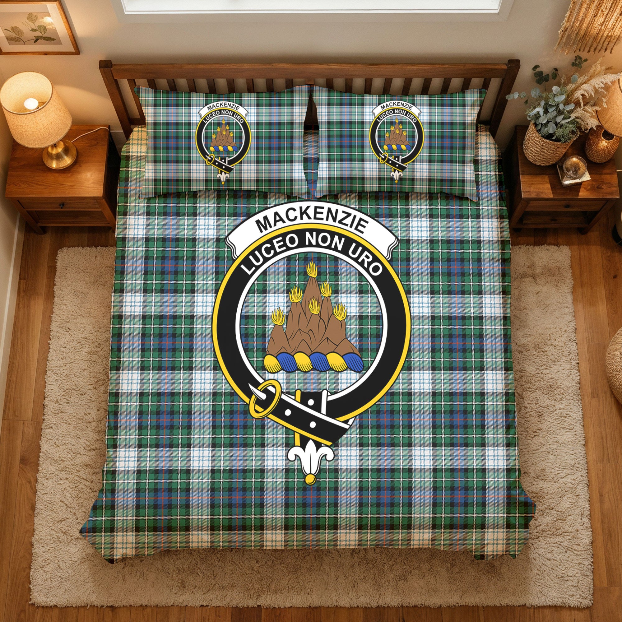 MacKenzie Dress Ancient Tartan Crest Bedding Set