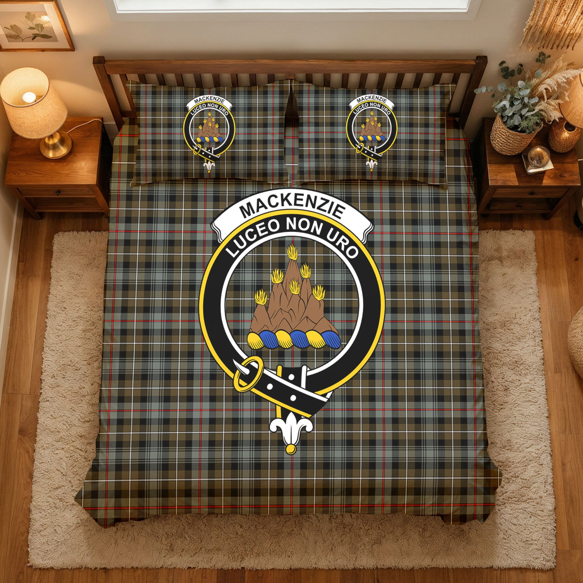 MacKenzie Weathered Tartan Crest Bedding Set