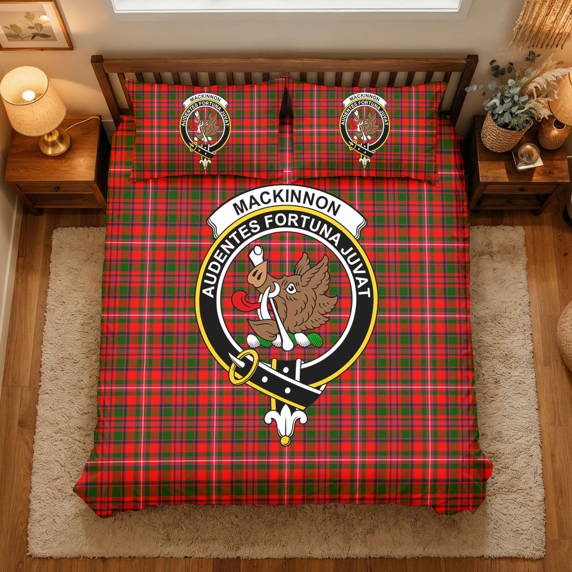 MacKinnon Modern Tartan Crest Bedding Set