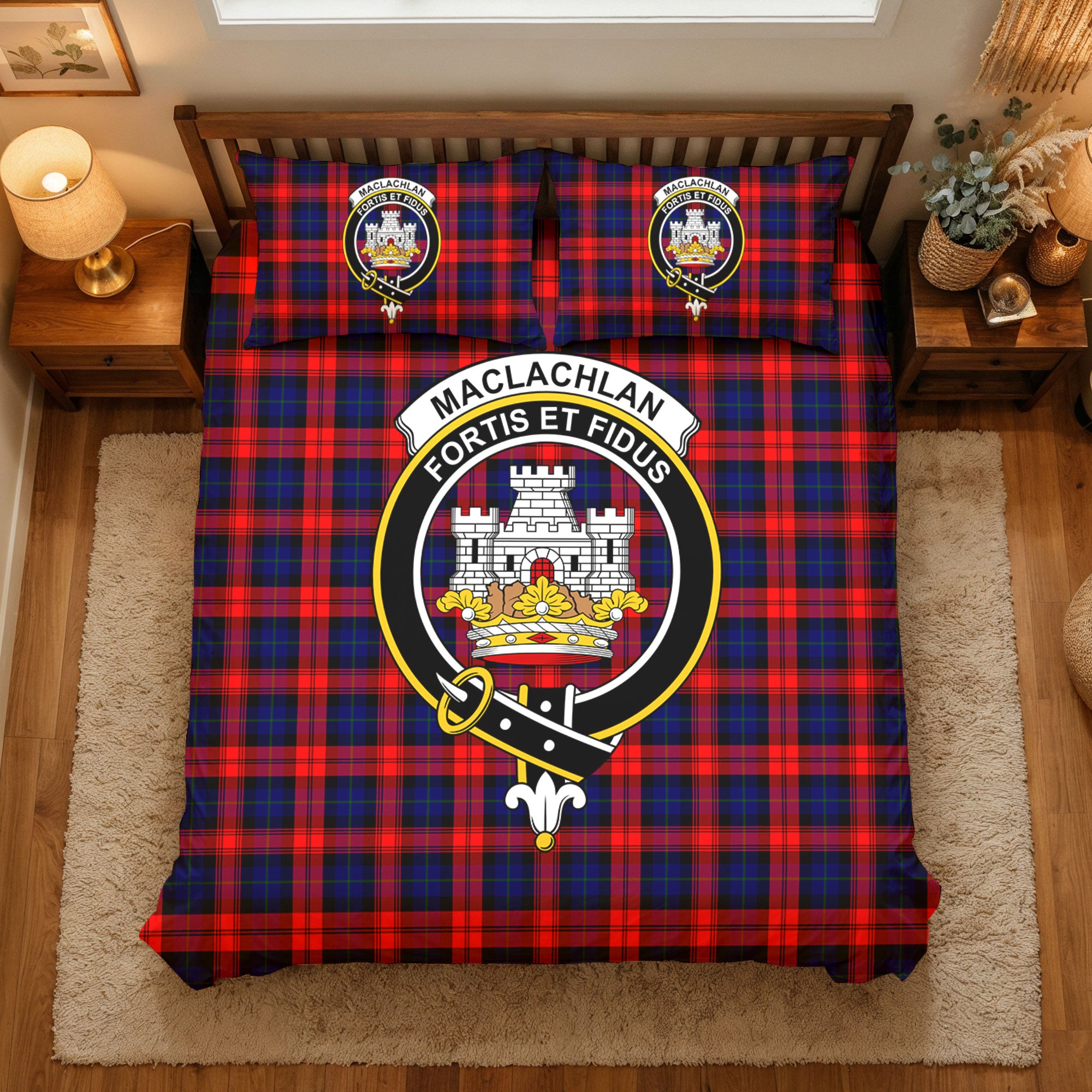 MacLachlan Modern Tartan Crest Bedding Set