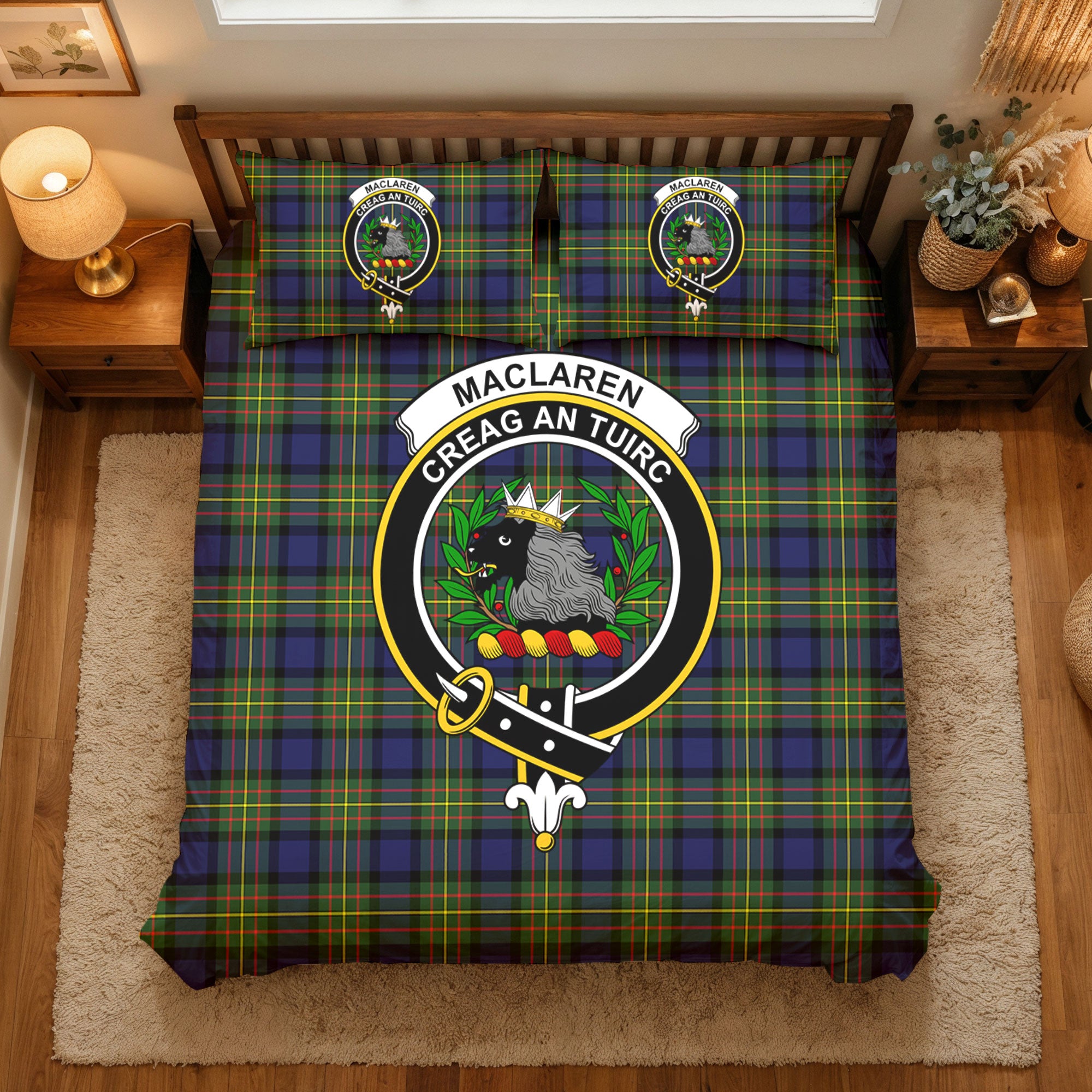 MacLaren Modern Tartan Crest Bedding Set