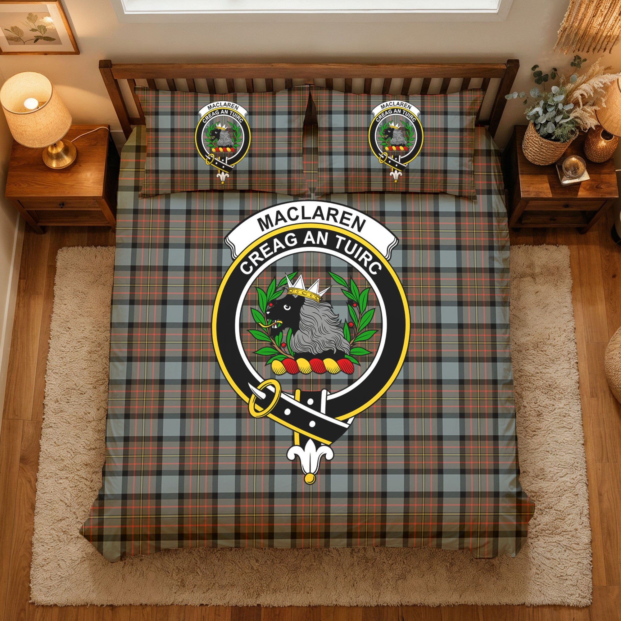 MacLaren Weathered Tartan Crest Bedding Set