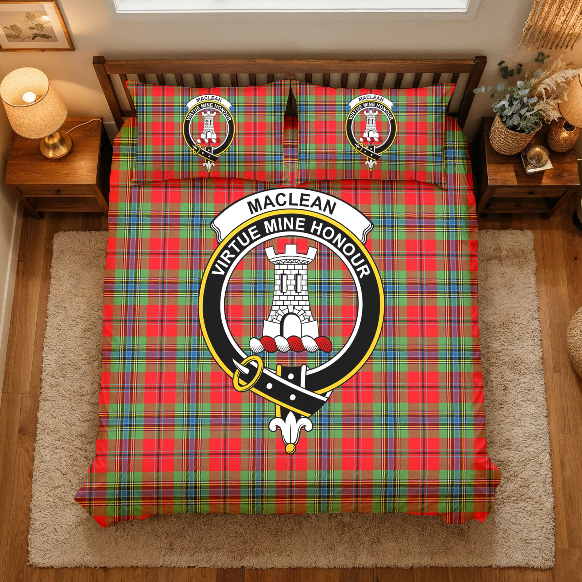MacLean of Duart Modern Tartan Crest Bedding Set