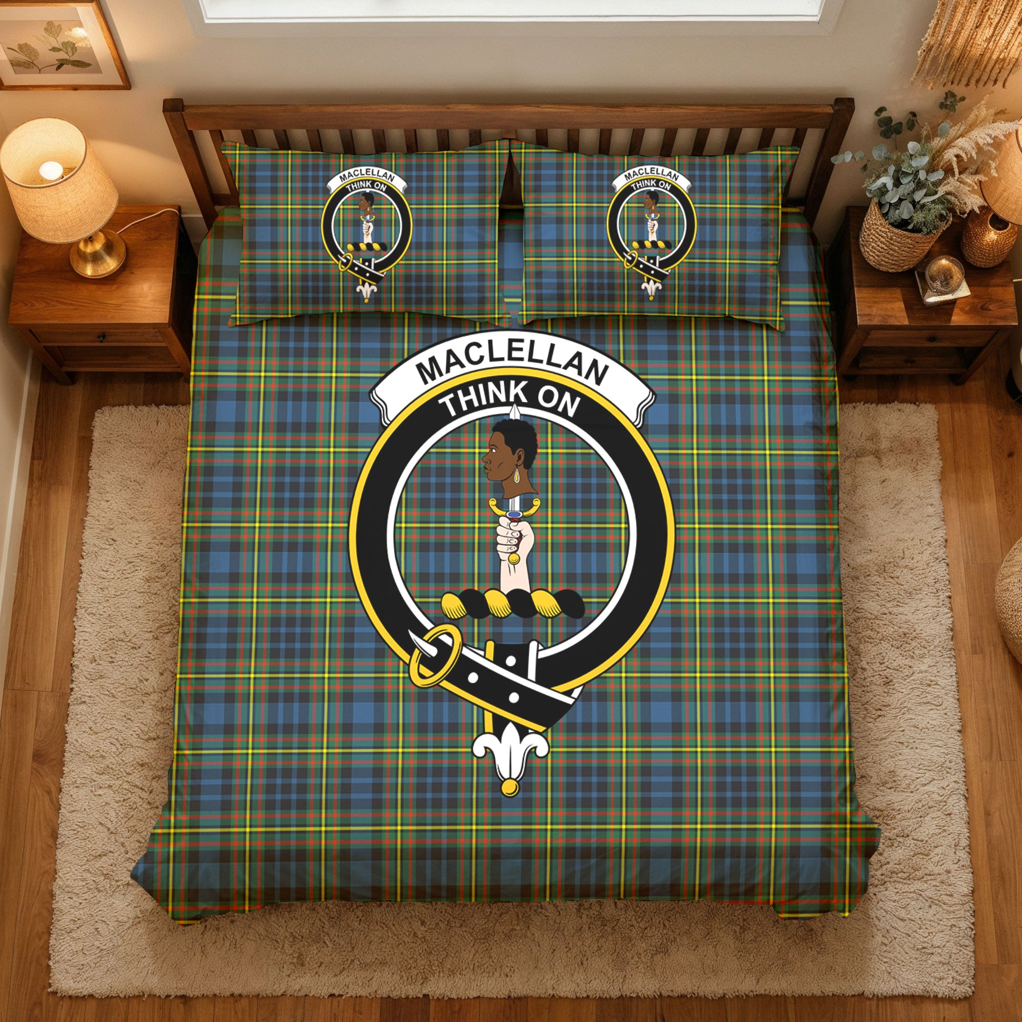 MacLellan Ancient Tartan Crest Bedding Set
