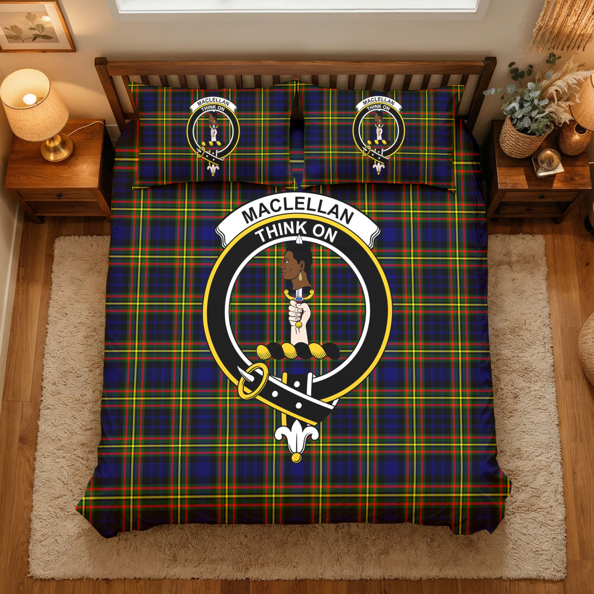 MacLellan Modern Tartan Crest Bedding Set