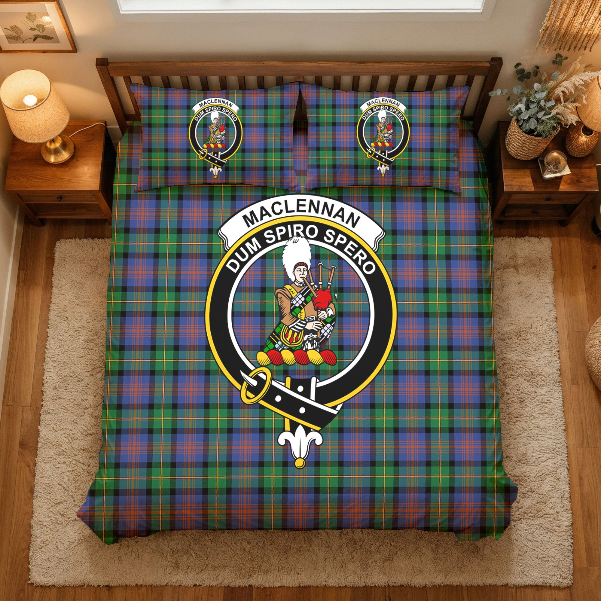 MacLennan Ancient Tartan Crest Bedding Set