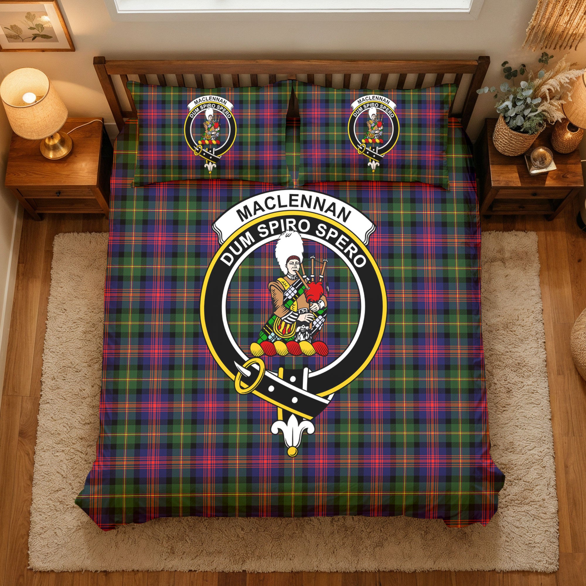 MacLennan Modern Tartan Crest Bedding Set