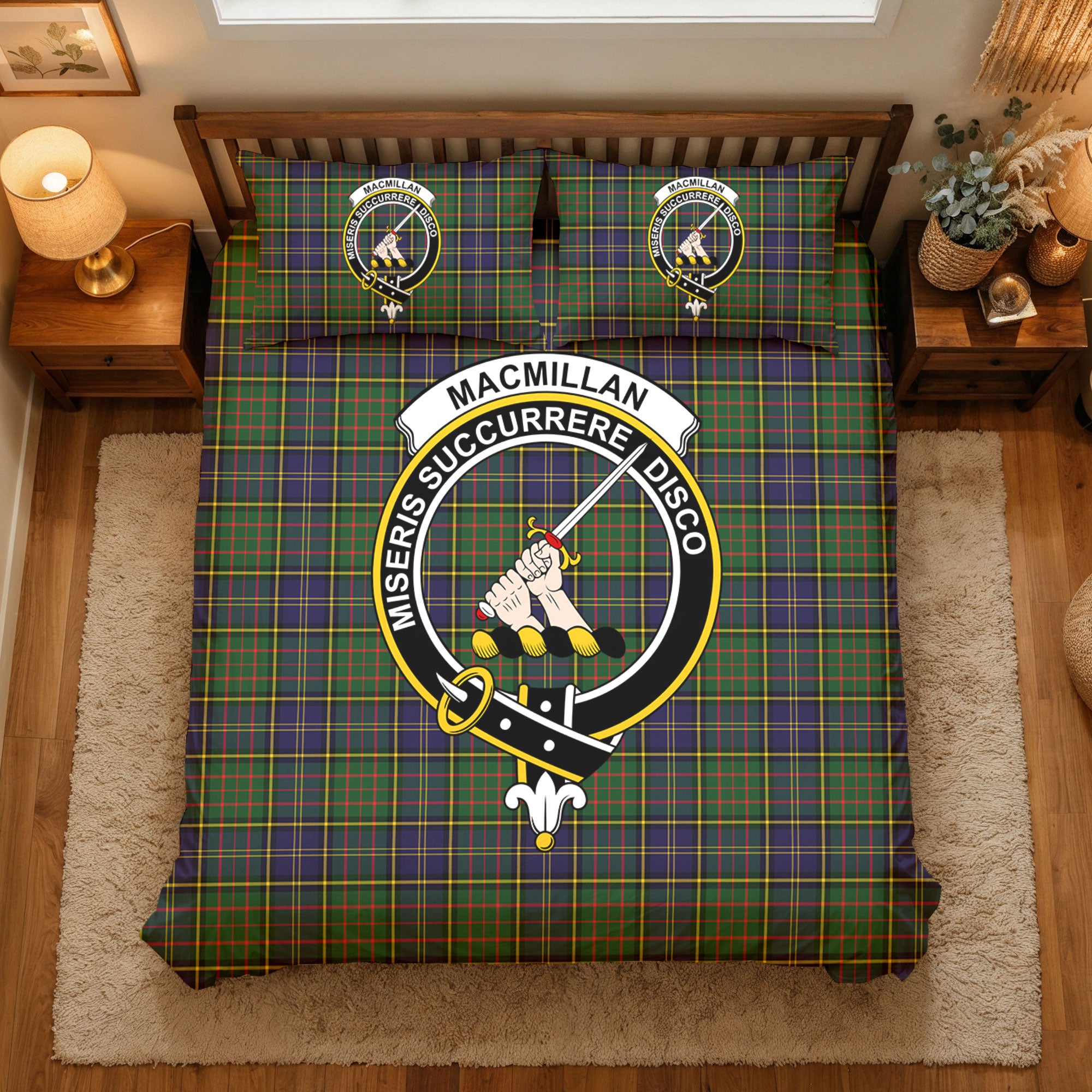 MacMillan Hunting Modern Tartan Crest Bedding Set