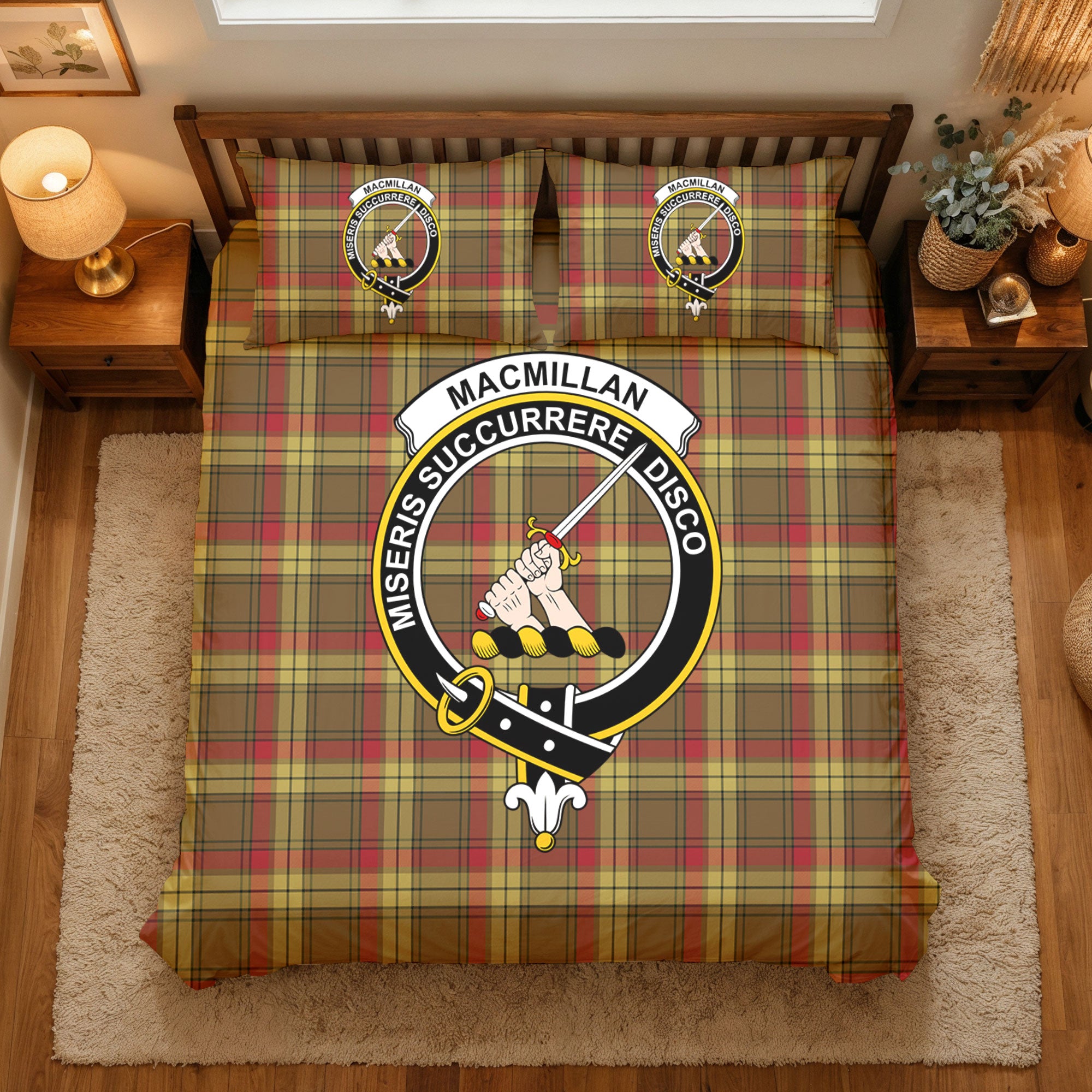 MacMillan Old Weathered Tartan Crest Bedding Set
