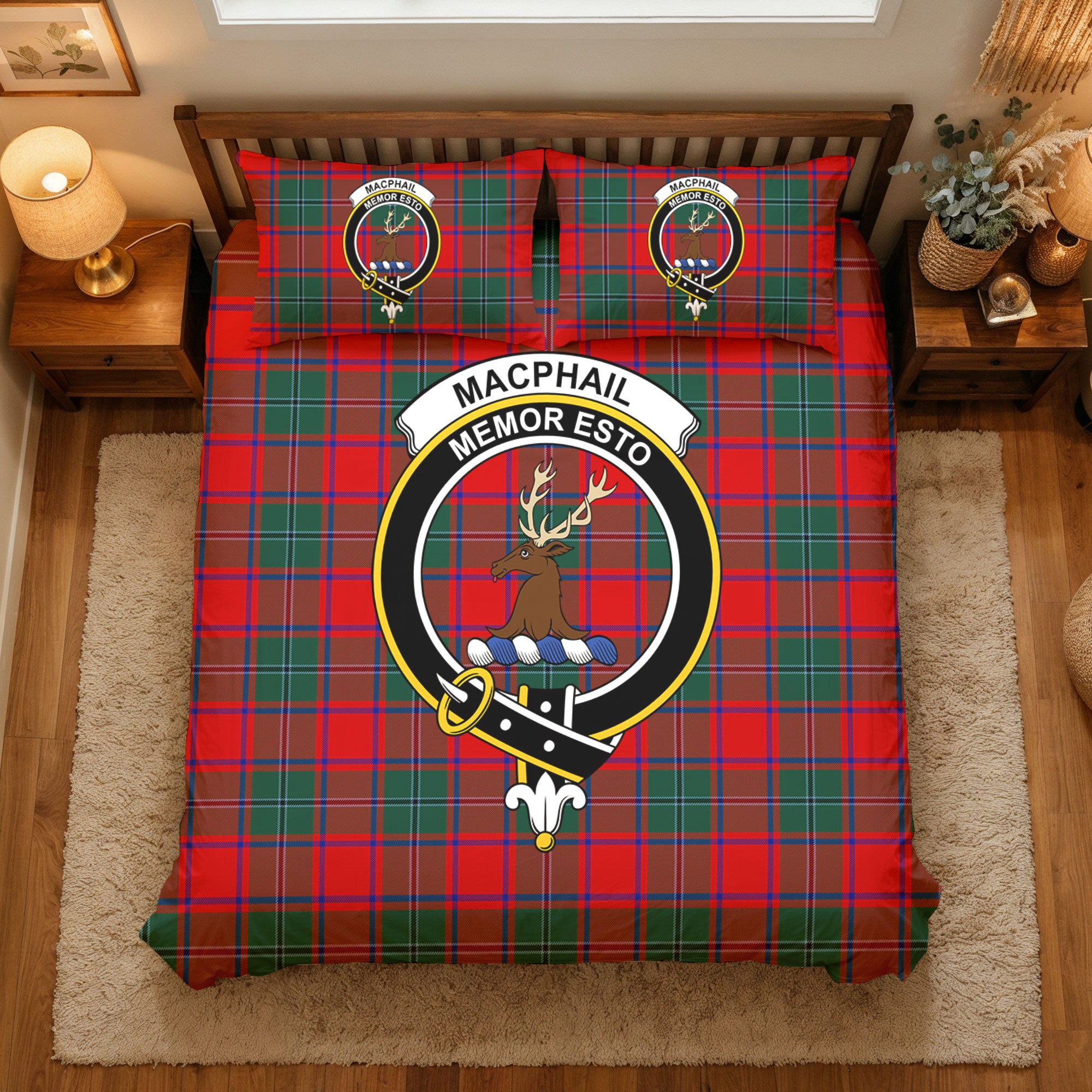 MacPhail Clan Tartan Crest Bedding Set