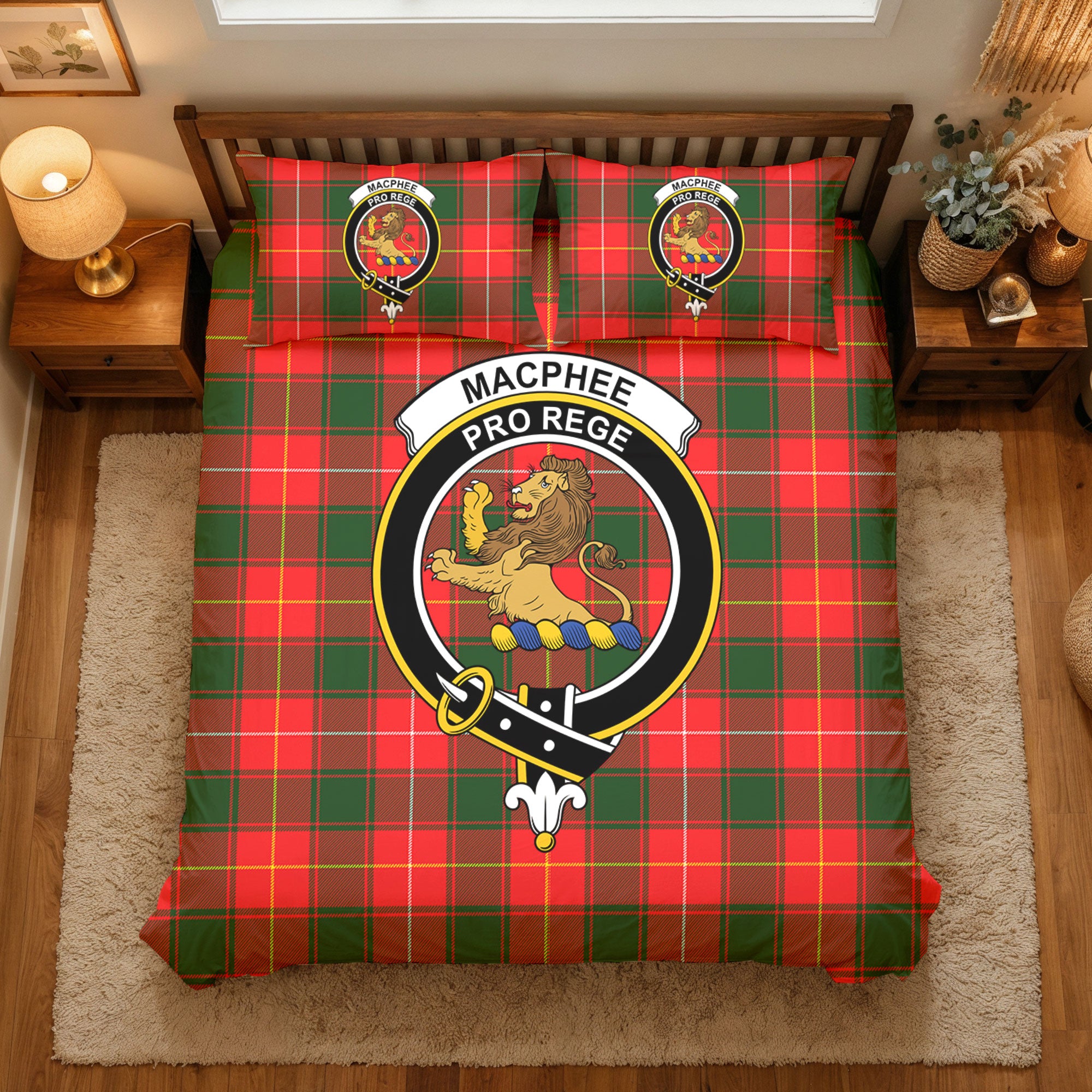 MacPhee Modern Tartan Crest Bedding Set
