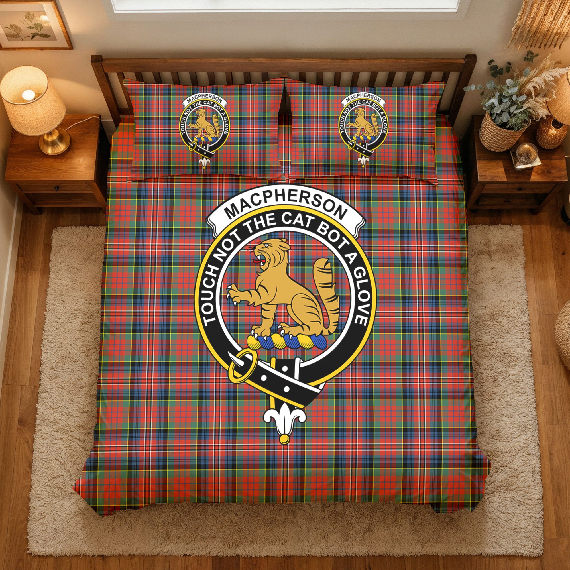 MacPherson Ancient Tartan Crest Bedding Set