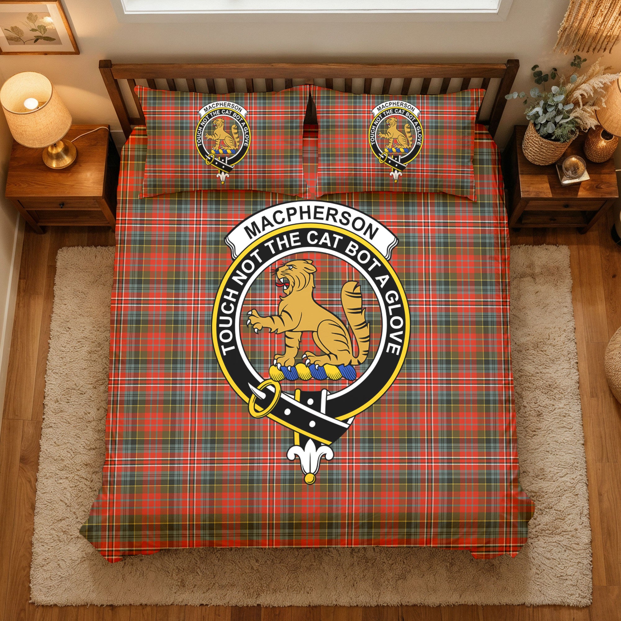 MacPherson Weathered Tartan Crest Bedding Set