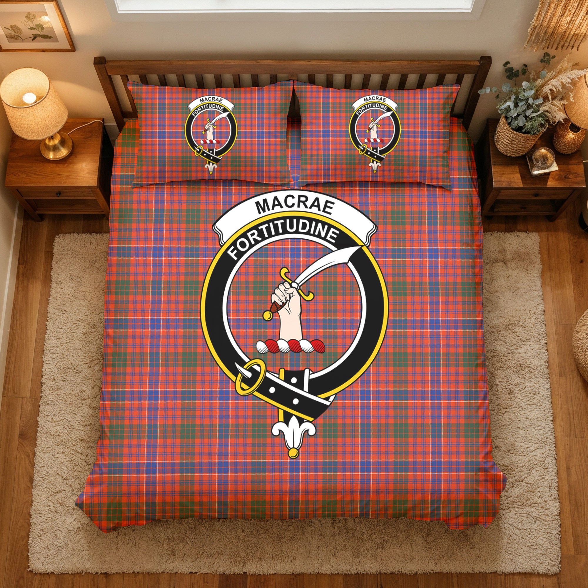 MacRae Ancient Tartan Crest Bedding Set